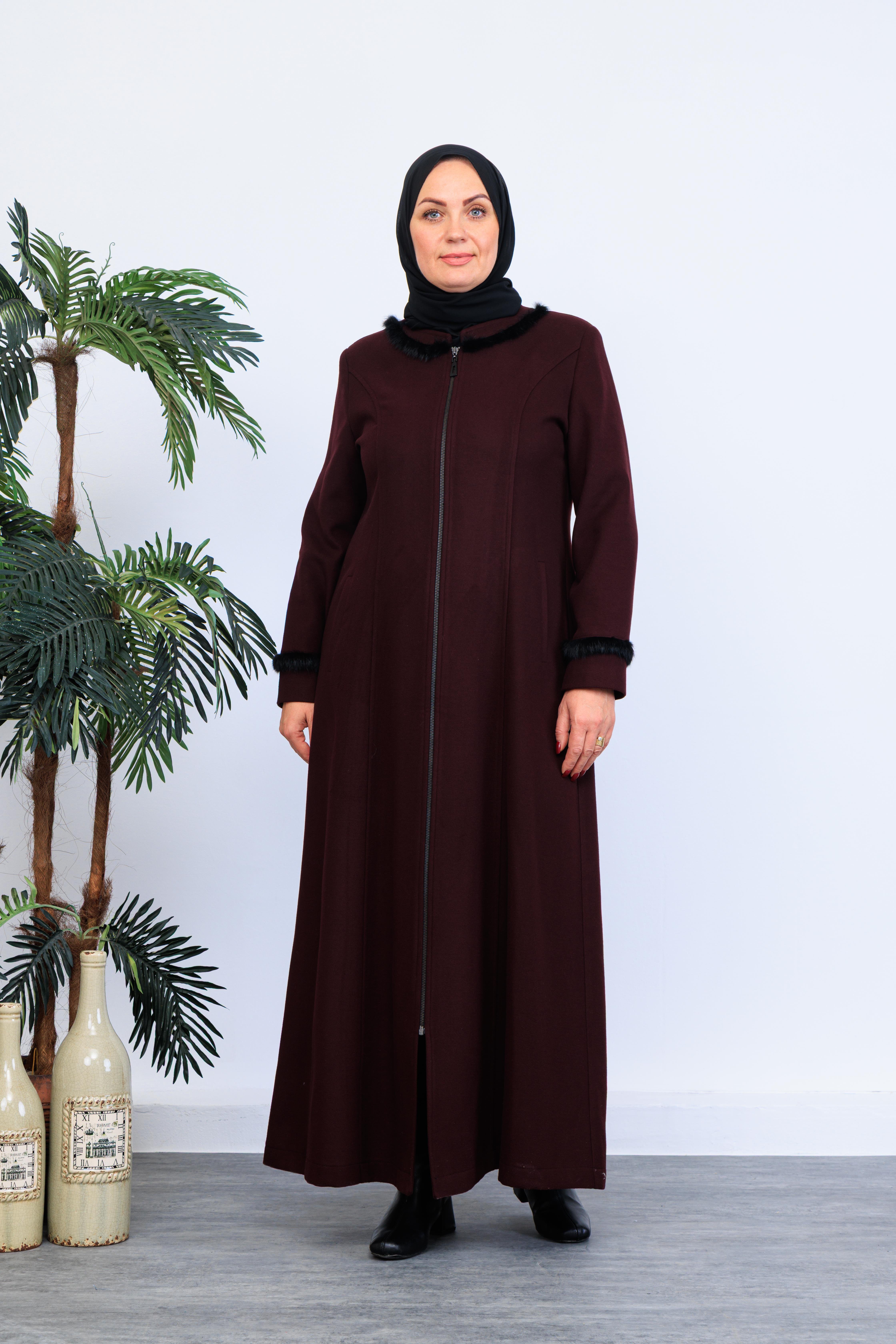 Doque Kışlık Kaşe Kadın Pardesü Büyük Beden Anne 58023