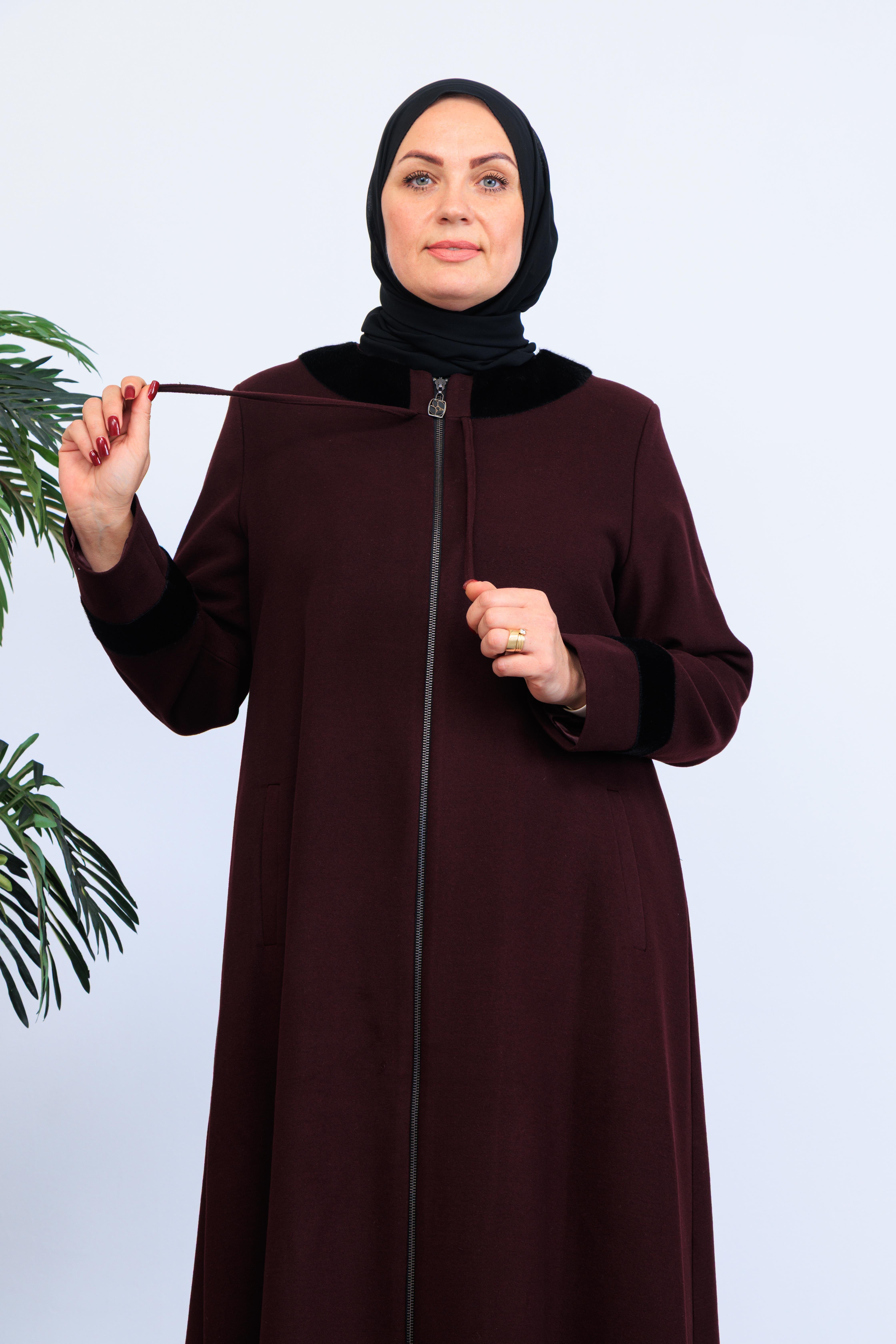 Doque Kışlık Kaşe Kadın Pardesü Büyük Beden Anne 58020