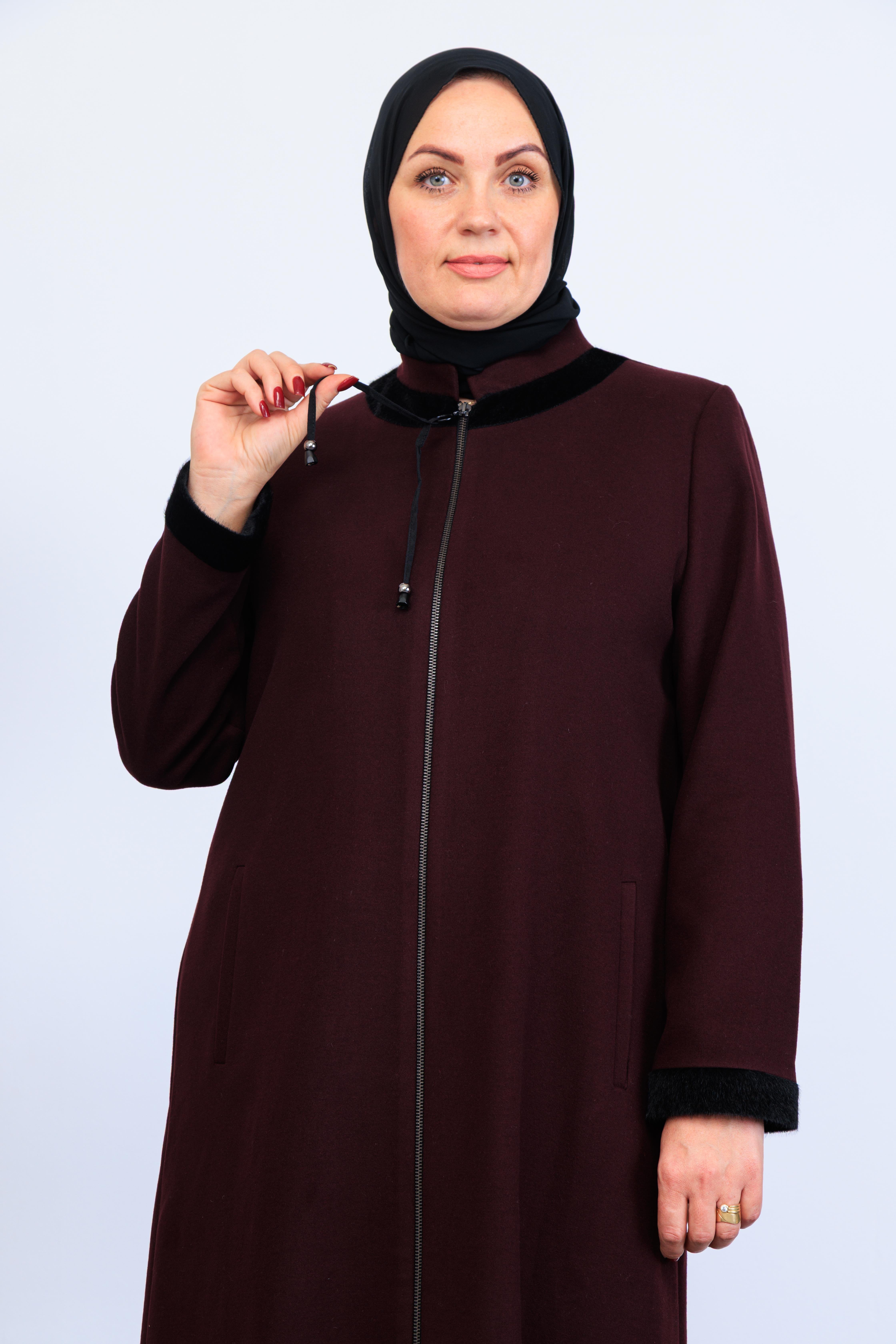 Doque Kışlık Kaşe Kadın Pardesü Büyük Beden Anne 58022