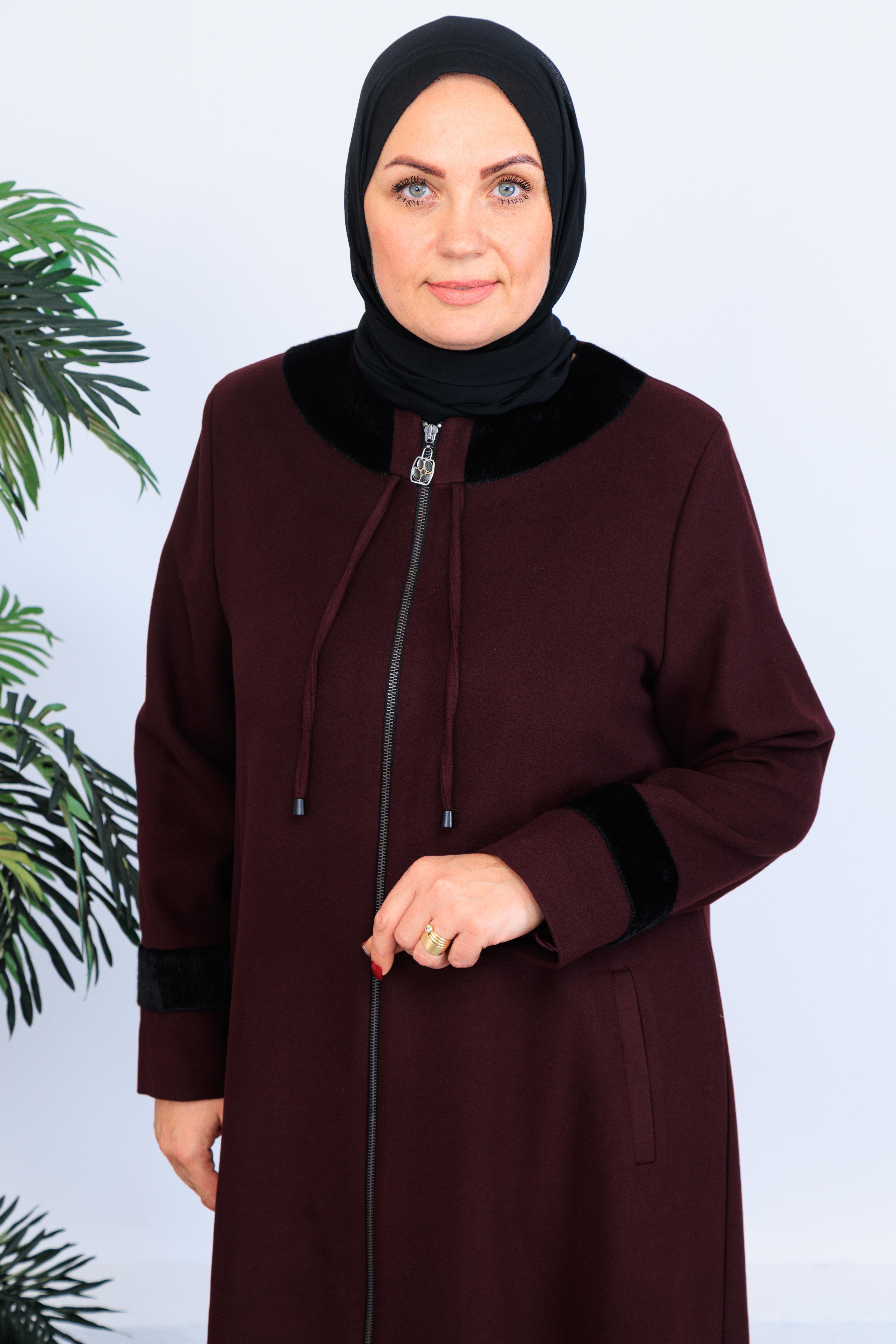 Doque Kışlık Kaşe Kadın Pardesü Büyük Beden Anne 58020