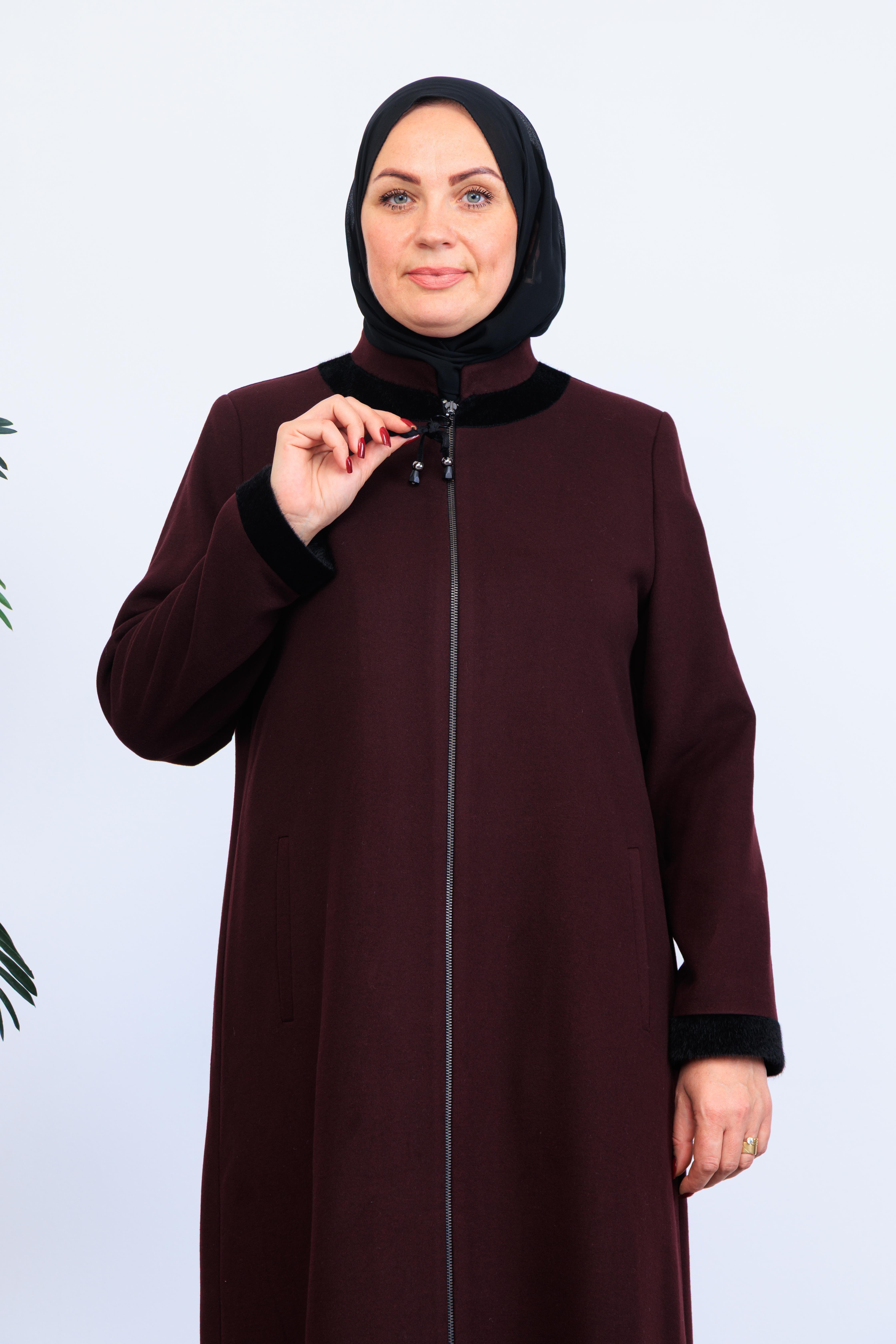 Doque Kışlık Kaşe Kadın Pardesü Büyük Beden Anne 58022