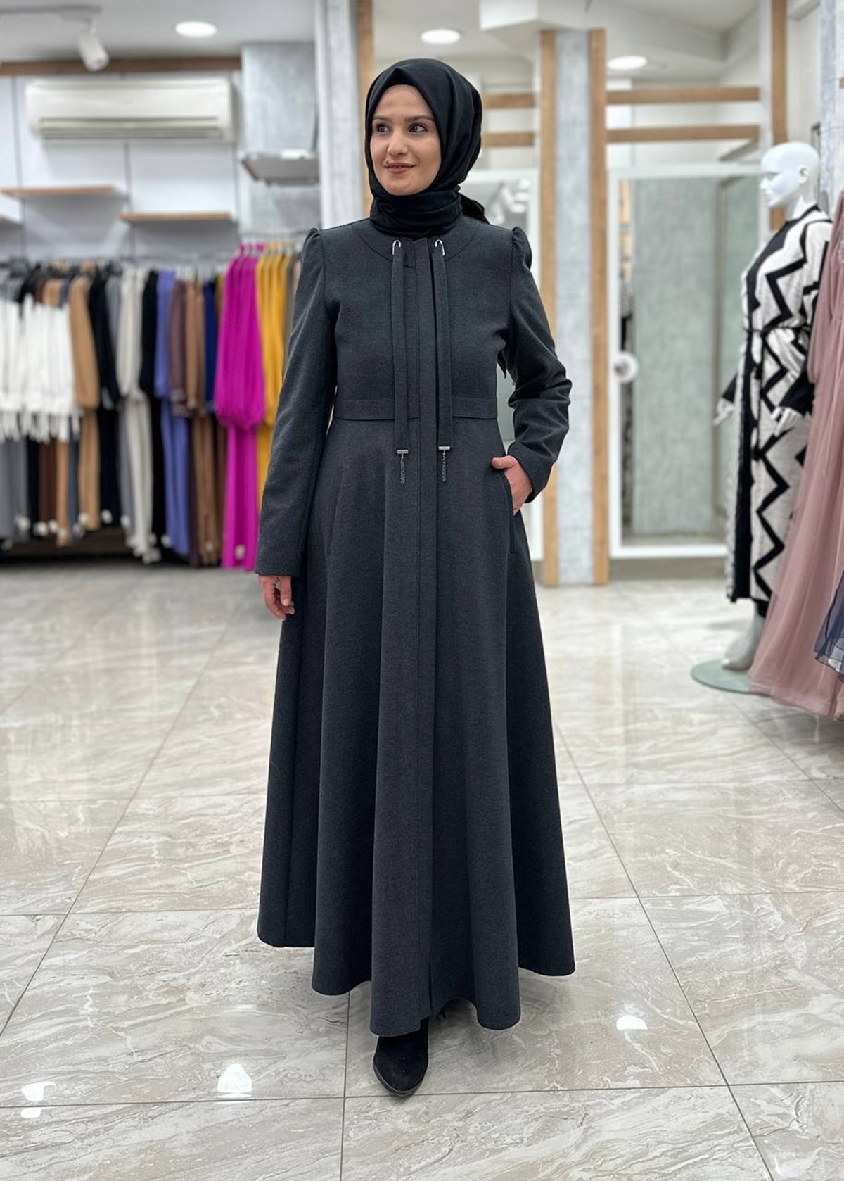Kışlık Mevlana Pardesü, Yakası Zincirli Kışlık Kaşmir Pardesü 4590-2
