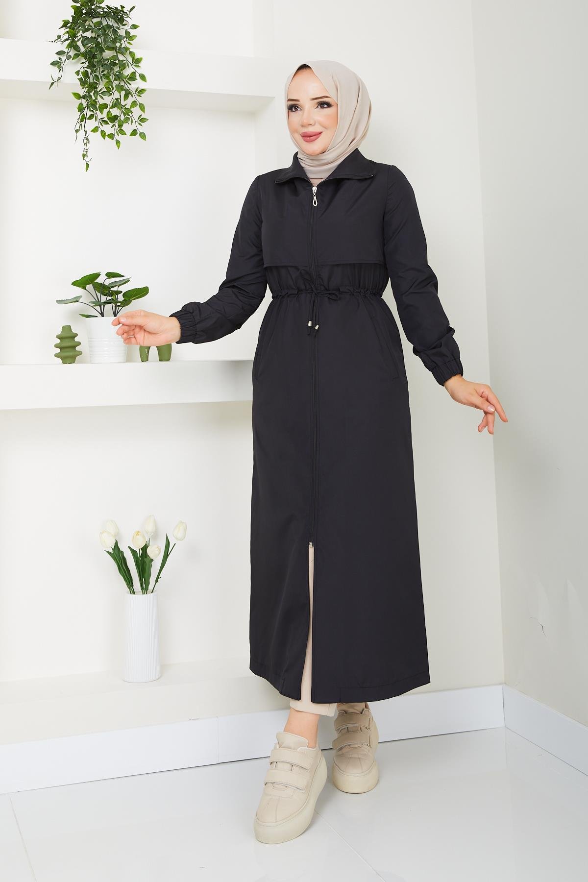 Ahval Kadın Trençkot Tesettür  ilk Bahar,Sonbahar ve Yaz Ayları İçin 2197