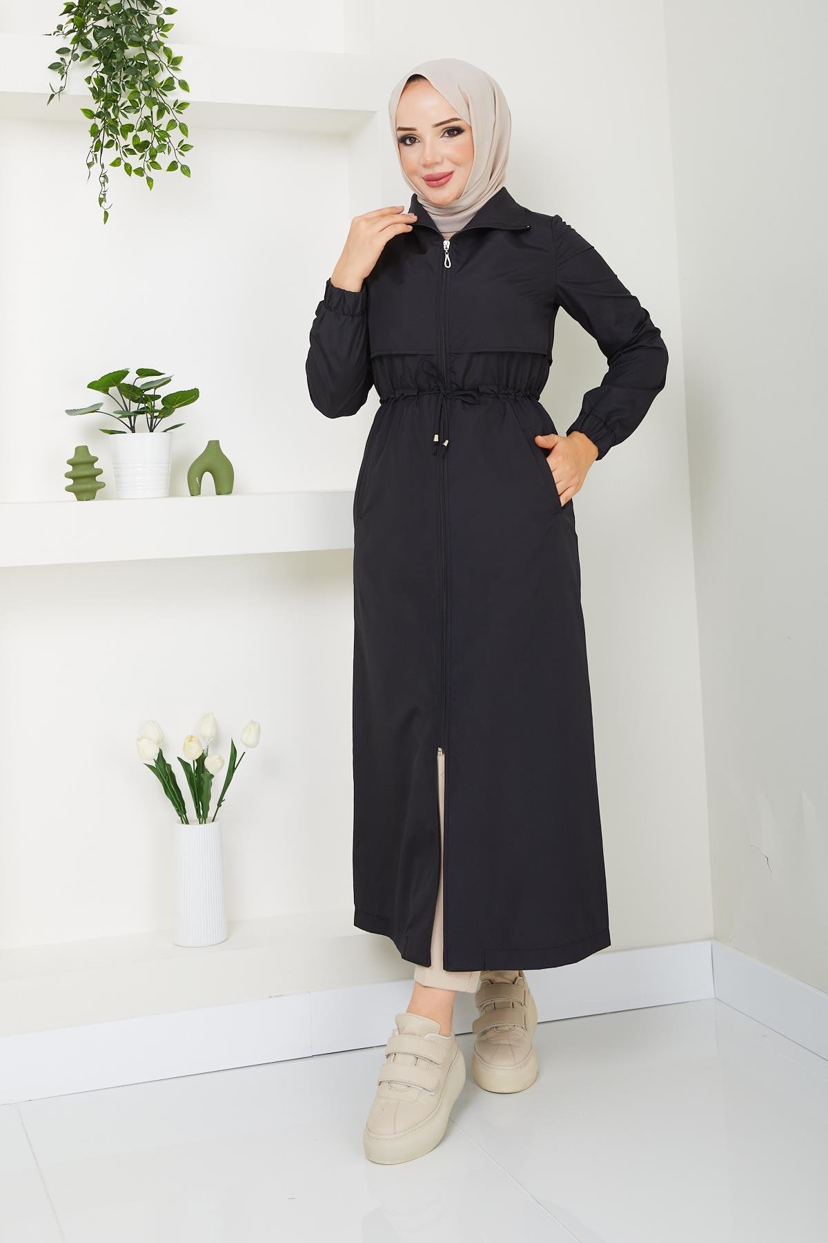 Ahval Kadın Trençkot Tesettür  ilk Bahar,Sonbahar ve Yaz Ayları İçin 2197