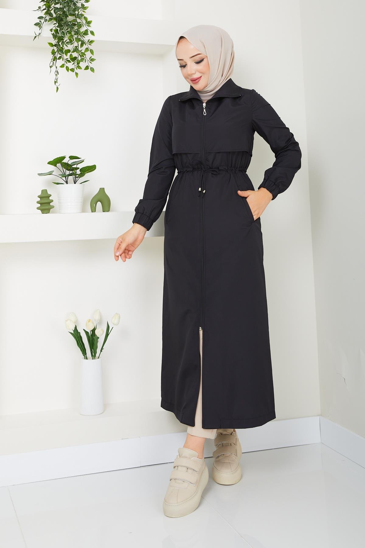 Ahval Kadın Trençkot Tesettür  ilk Bahar,Sonbahar ve Yaz Ayları İçin 2197