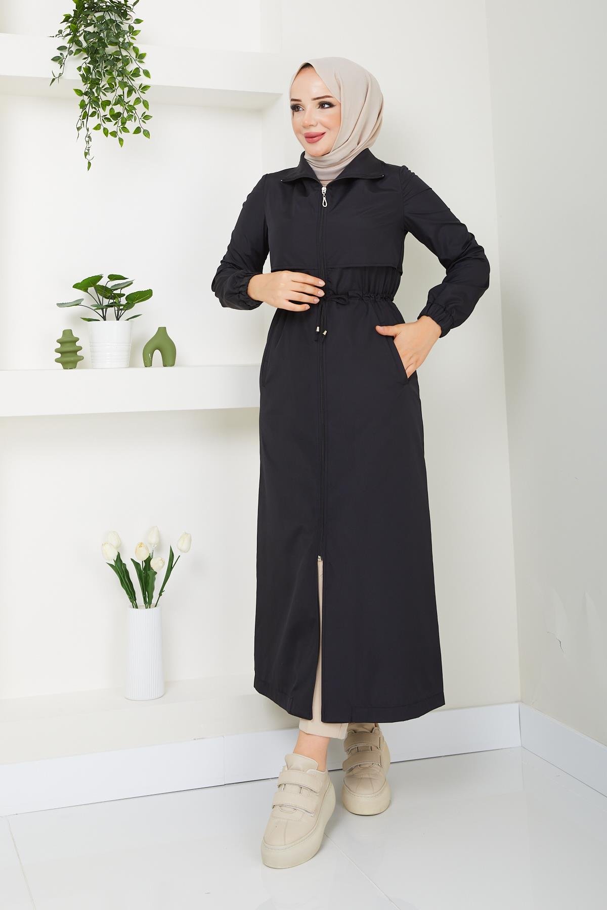 Ahval Kadın Trençkot Tesettür  ilk Bahar,Sonbahar ve Yaz Ayları İçin 2197