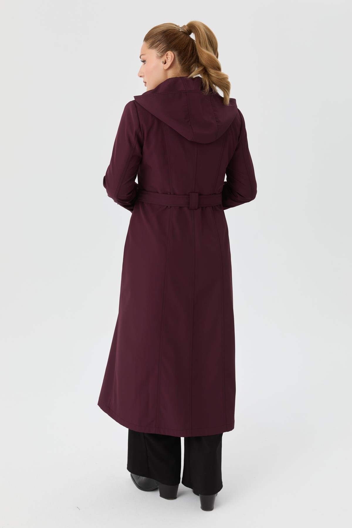 Doque Kadın Trençkot İçi Kürkü Astarlı Mevsimlik Kışlık  Genç Spor Mürdüm 60040