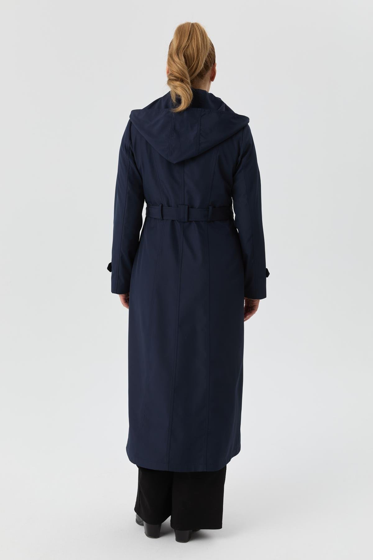 Doque Kadın Trençkot İçi Kürkü Astarlı Mevsimlik Kışlık  Genç Spor Lacivert 60040