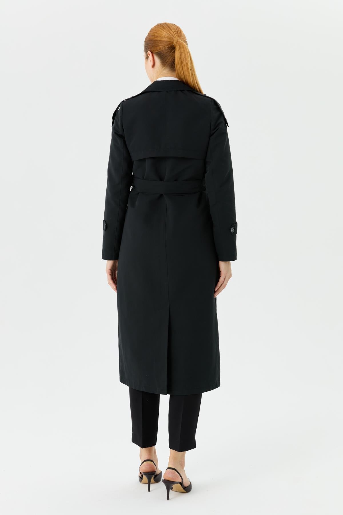 Günay Karaca Çift Düğme Mevsimlik Kadın Spor Trençkot İçi Astarlı 20242 