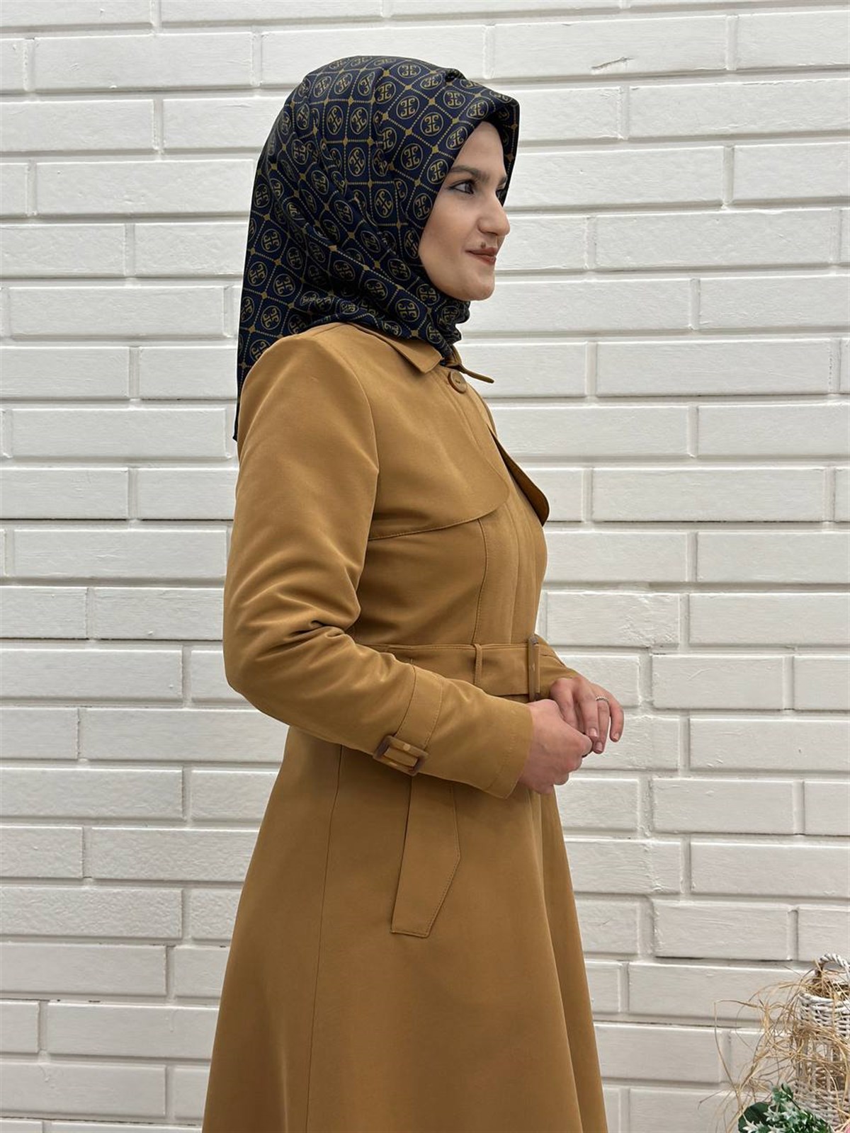 Günay Karaca  Mevlana Kesim Trençkot, Mevsimlik Astarlı Trençkot  Uzun Pardesü 4653