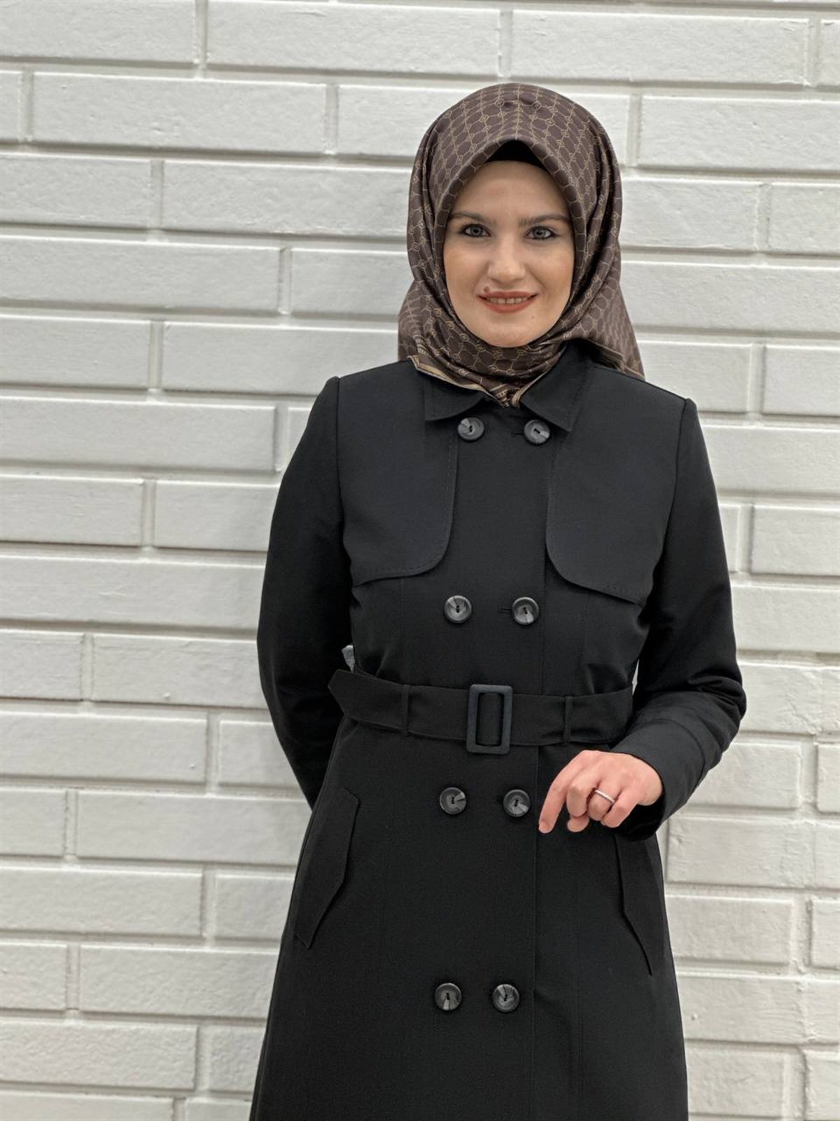 Günay Karaca Trençkot Uzun Pardesü, Mevsimlik Astarlı Trençkot, Kruvaze Yaka Trençkot  4652
