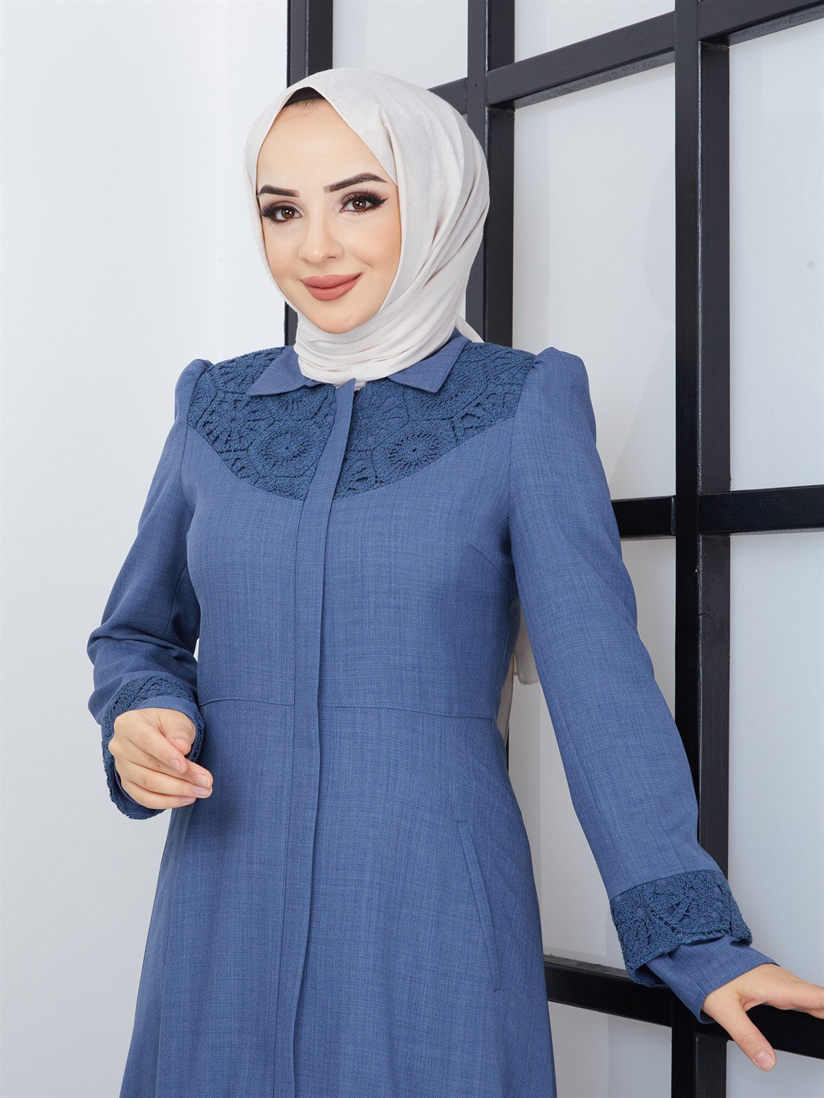 Günay Karaca Mevsimlik Güpürlü Mevlana Pardesü , Ferace 4625