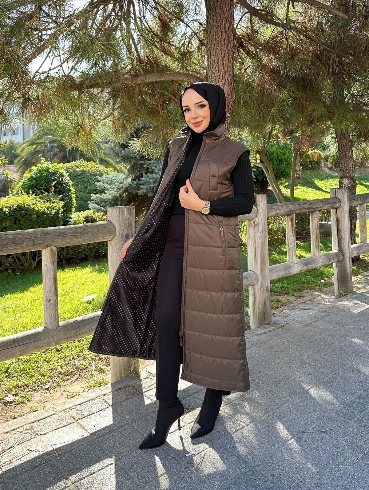 Doque Kadın Uzun Kışlık 125 cm Kapitone Şişme Yelek 50006