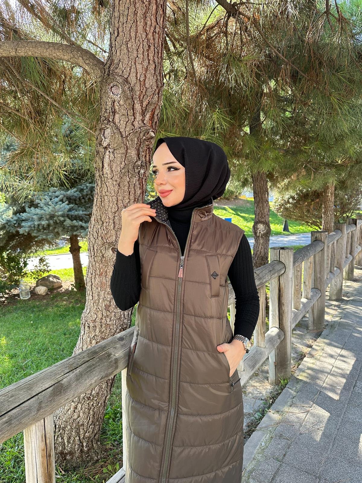 Doque Kadın Uzun Kışlık 125 cm Kapitone Şişme Yelek 50006