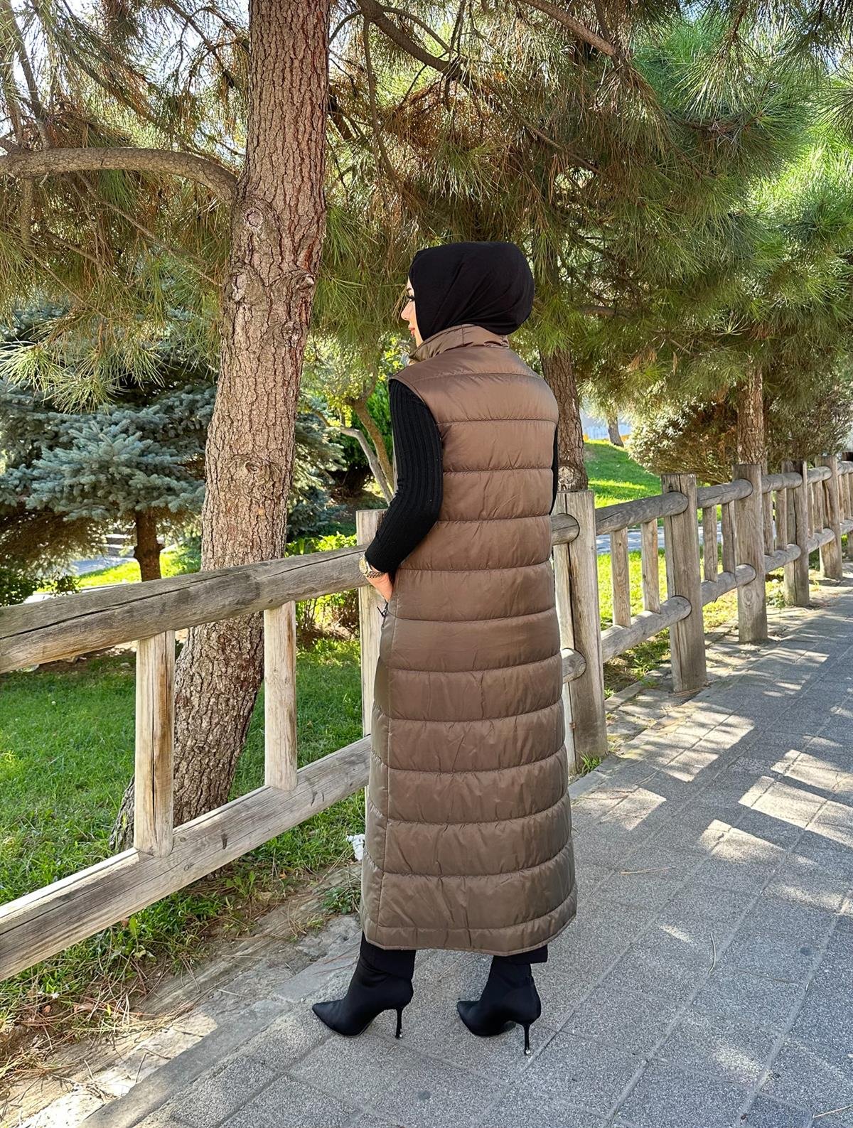 Doque Kadın Uzun Kışlık 125 cm Kapitone Şişme Yelek 50006