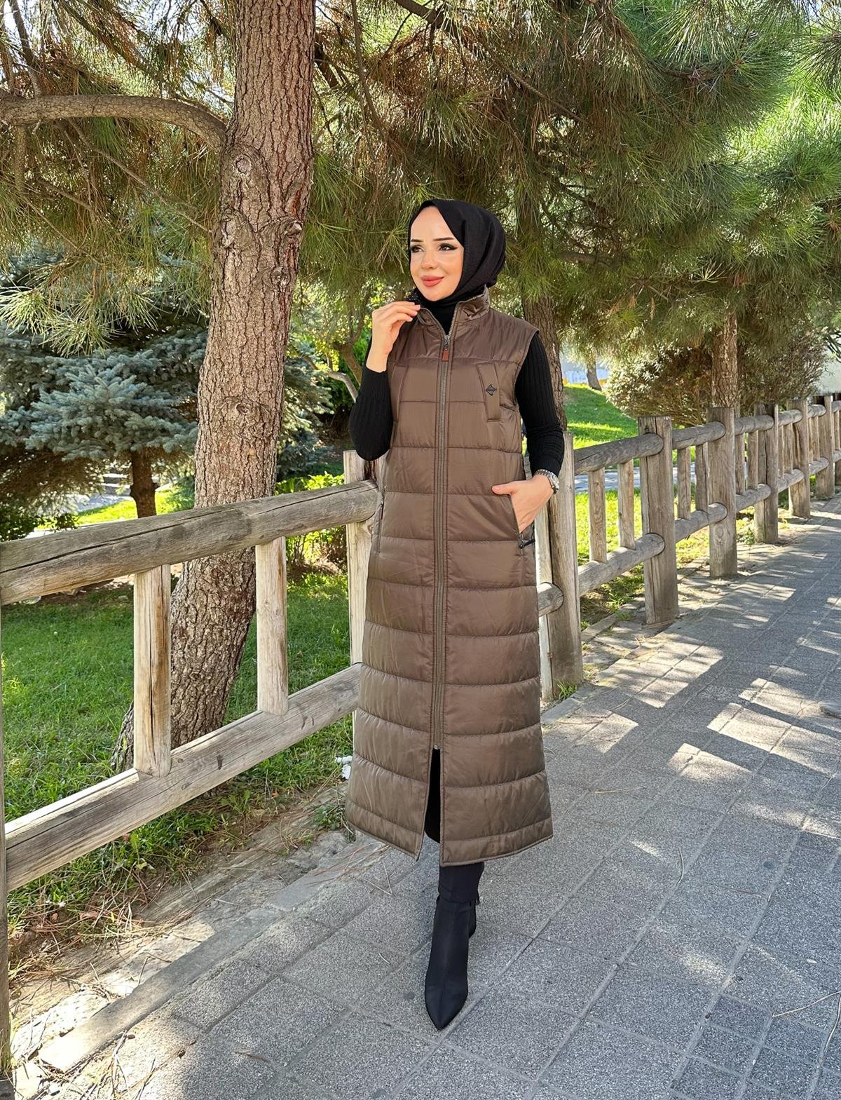 Doque Kadın Uzun Kışlık 125 cm Kapitone Şişme Yelek 50006