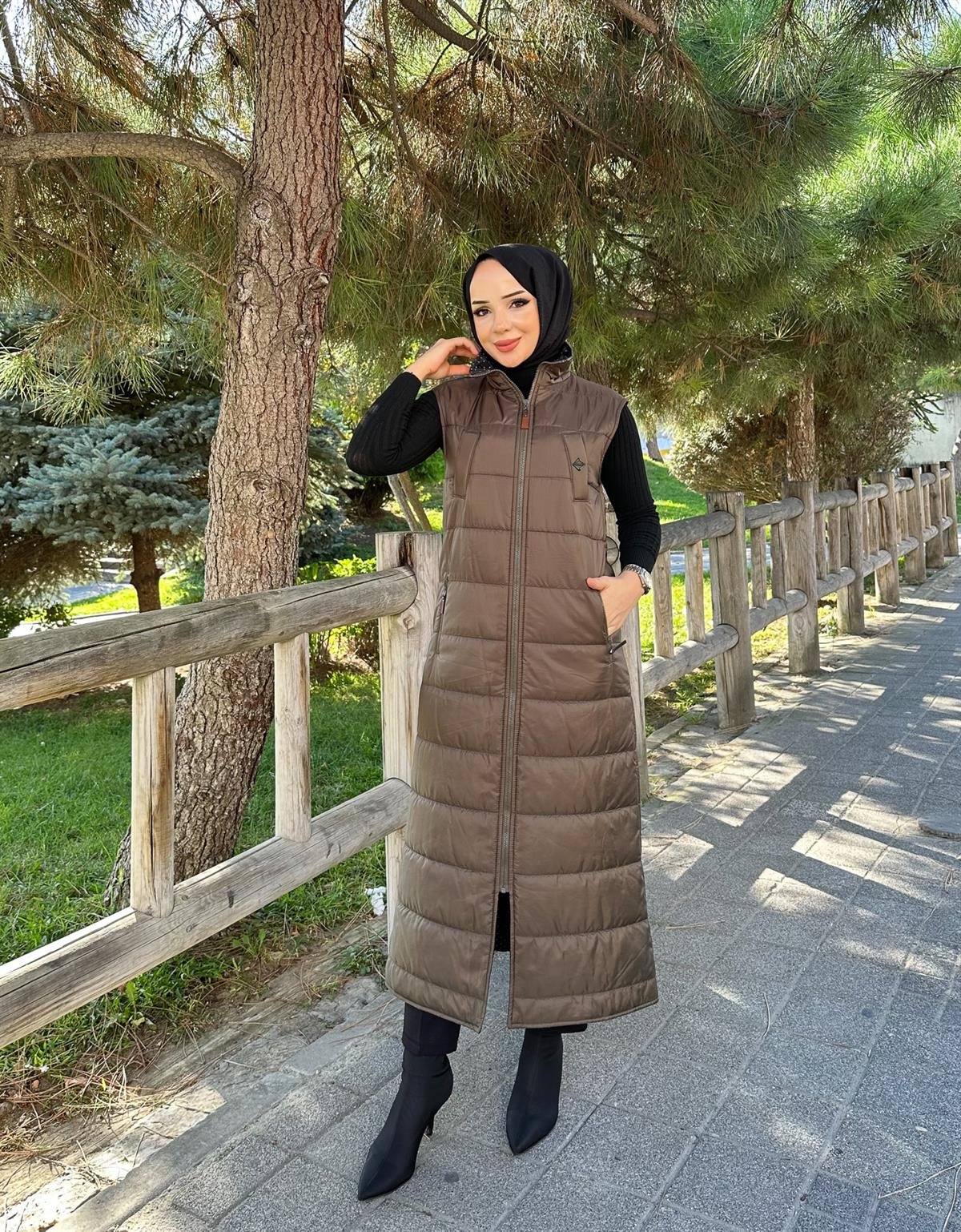 Doque Kadın Uzun Kışlık 125 cm Kapitone Şişme Yelek 50006