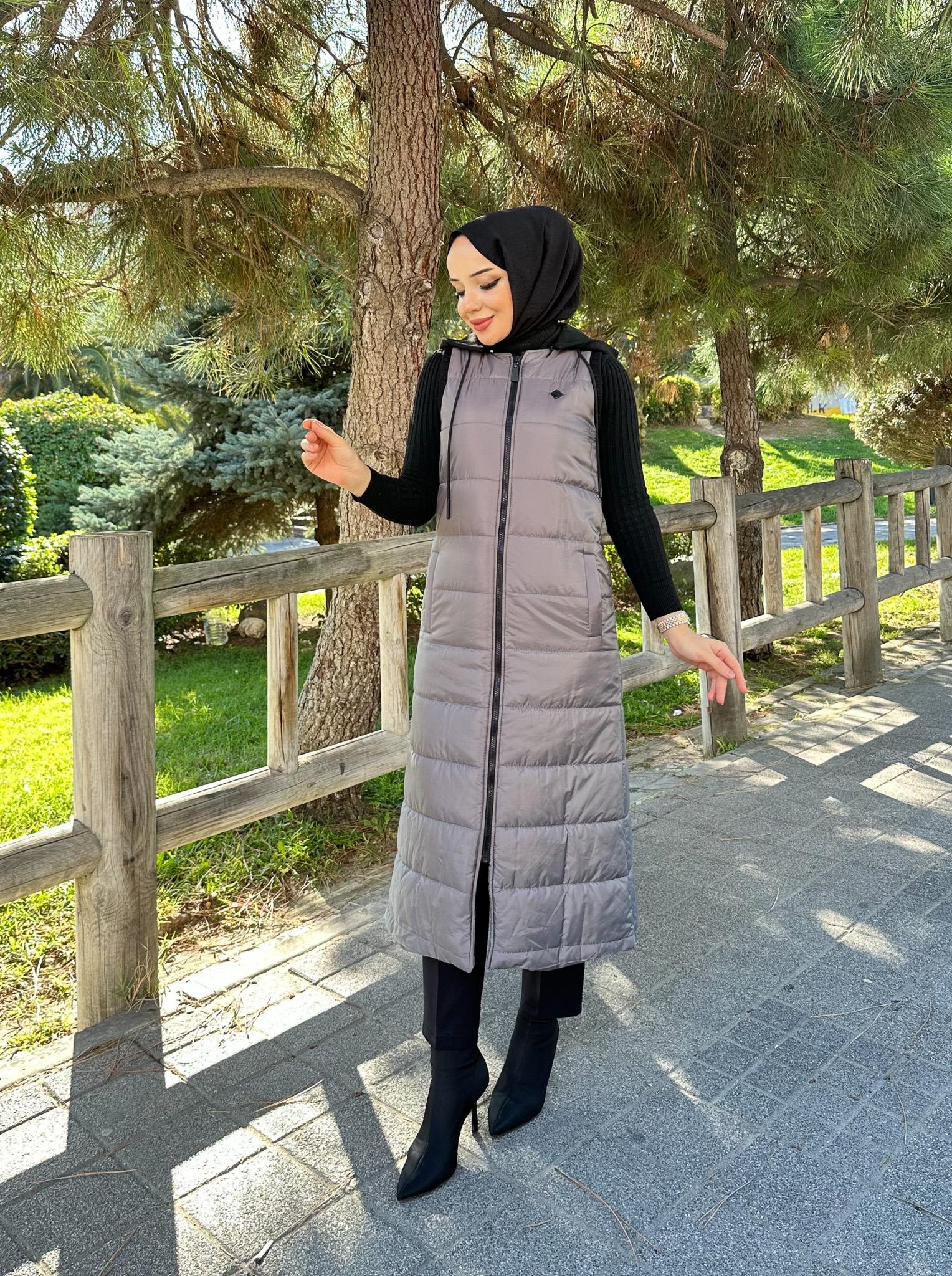 Doque Şişme Kapitone Elyaf Dolum Kadın Kışlık Uzun Spor Yelek 50007