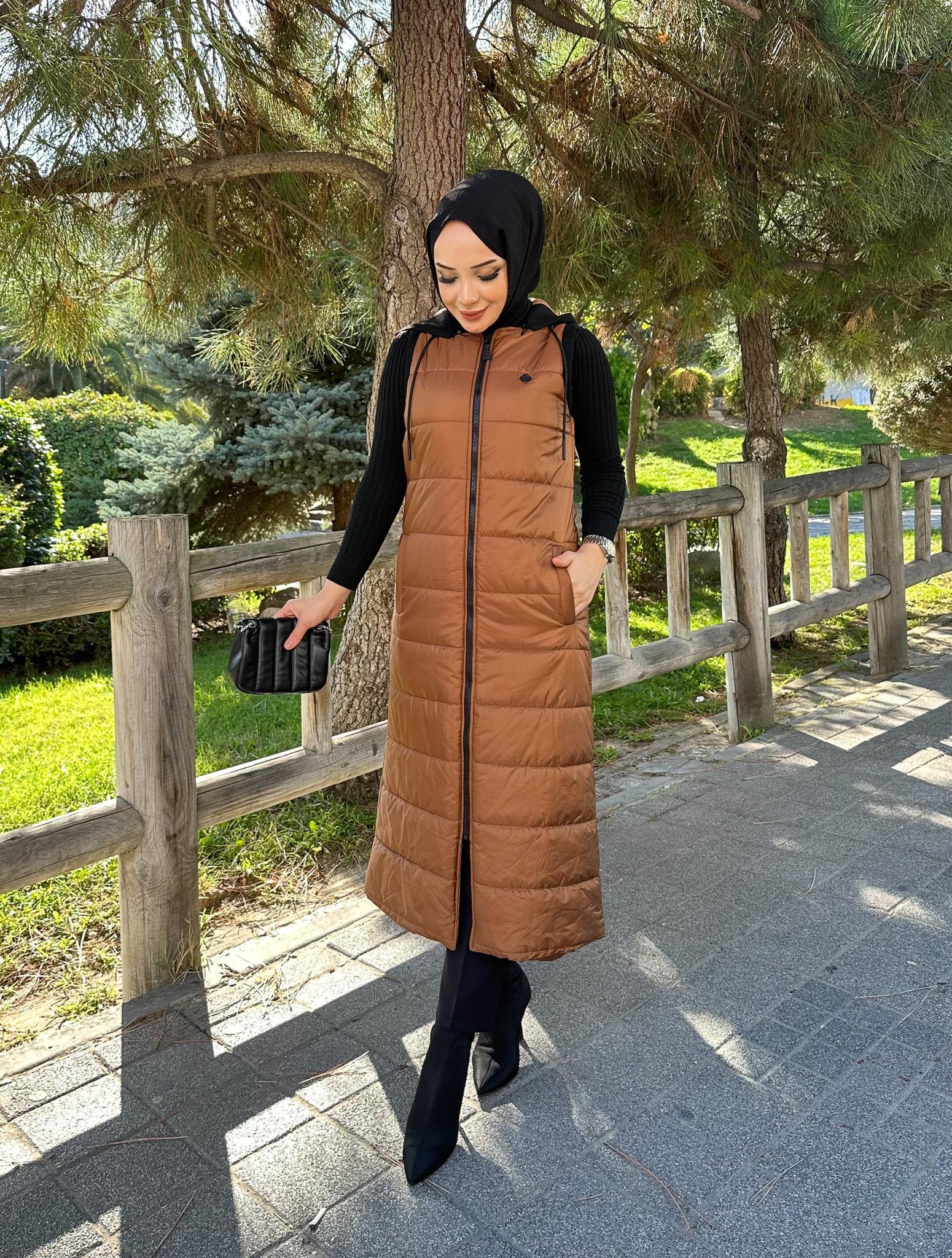 Doque Şişme Kapitone Elyaf Dolum Kadın Kışlık Uzun Spor Yelek 50007