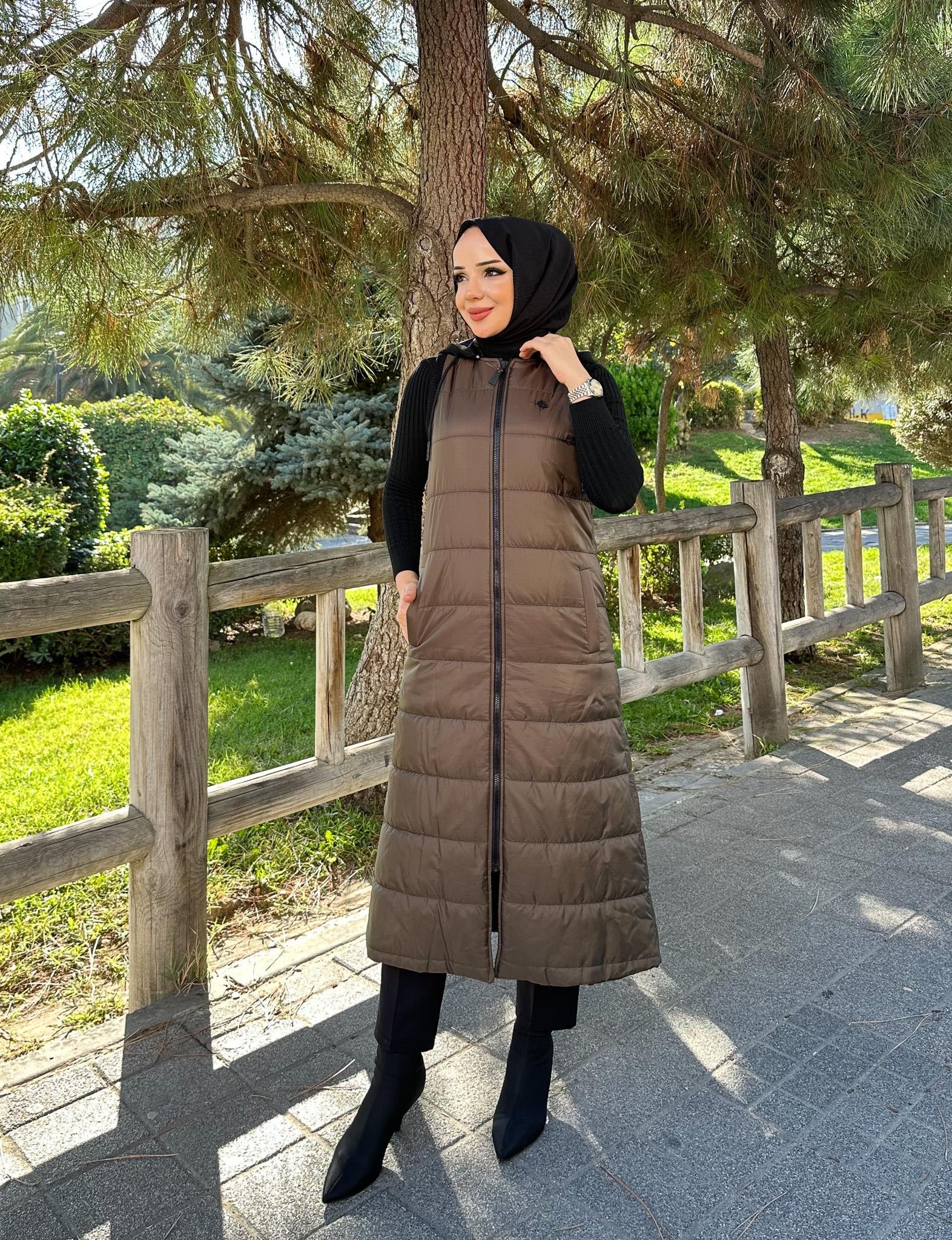 Doque Şişme Kapitone Elyaf Dolum Kadın Kışlık Uzun Spor Yelek 50007