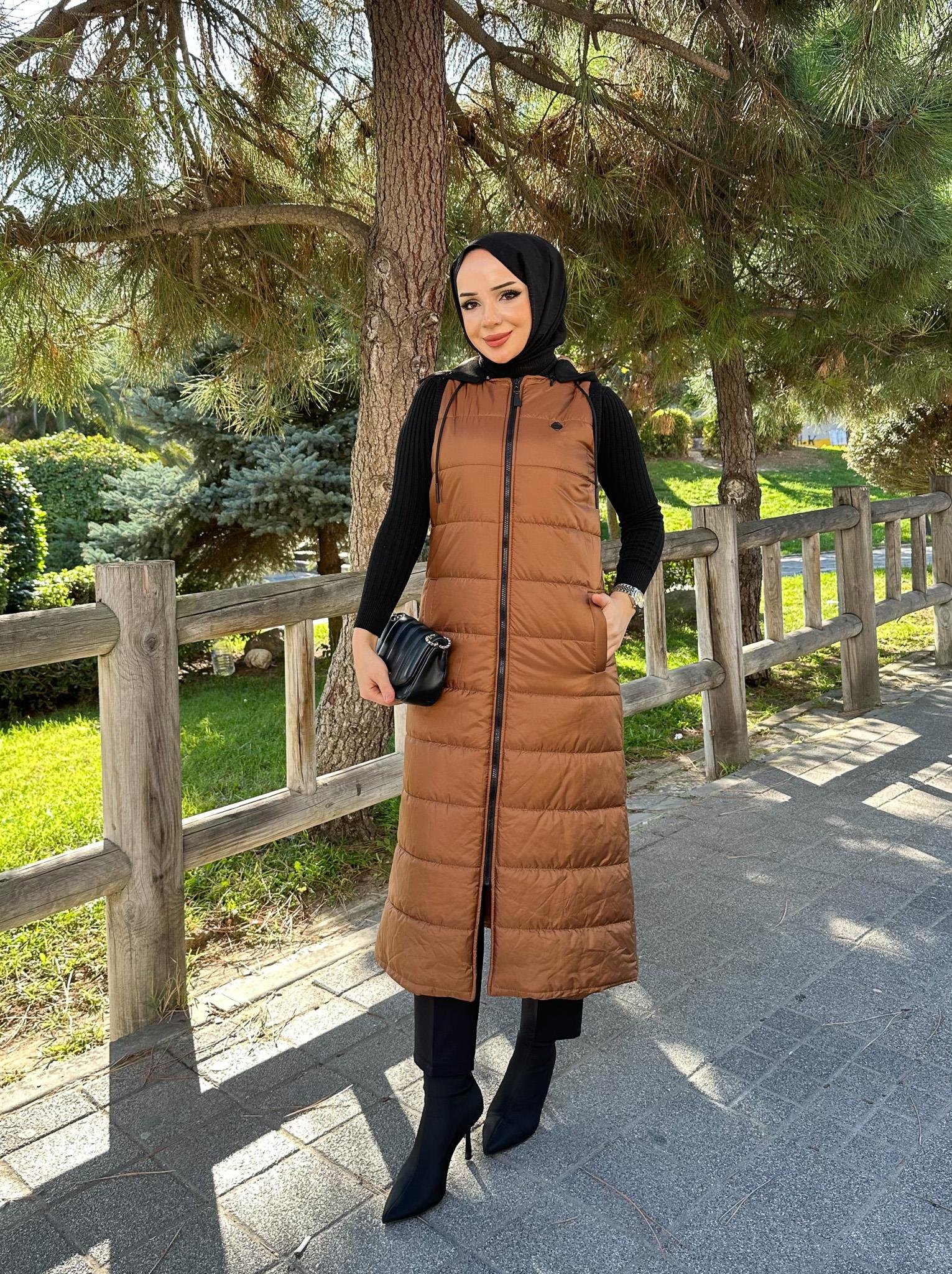 Doque Şişme Kapitone Elyaf Dolum Kadın Kışlık Uzun Spor Yelek 50007
