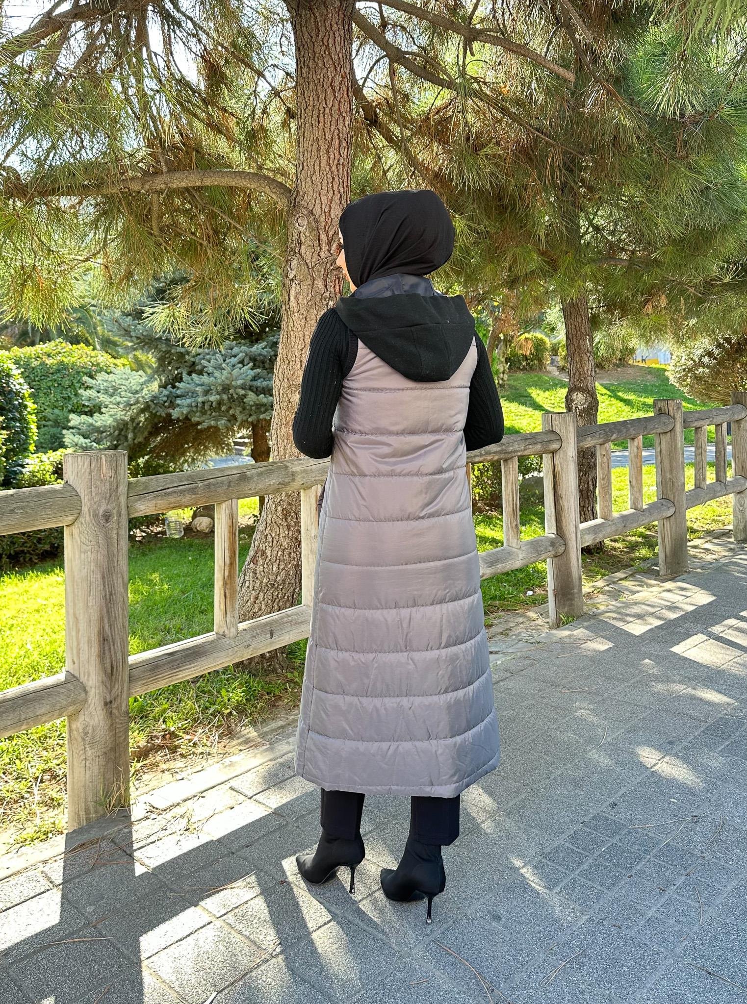 Doque Şişme Kapitone Elyaf Dolum Kadın Kışlık Uzun Spor Yelek 50007