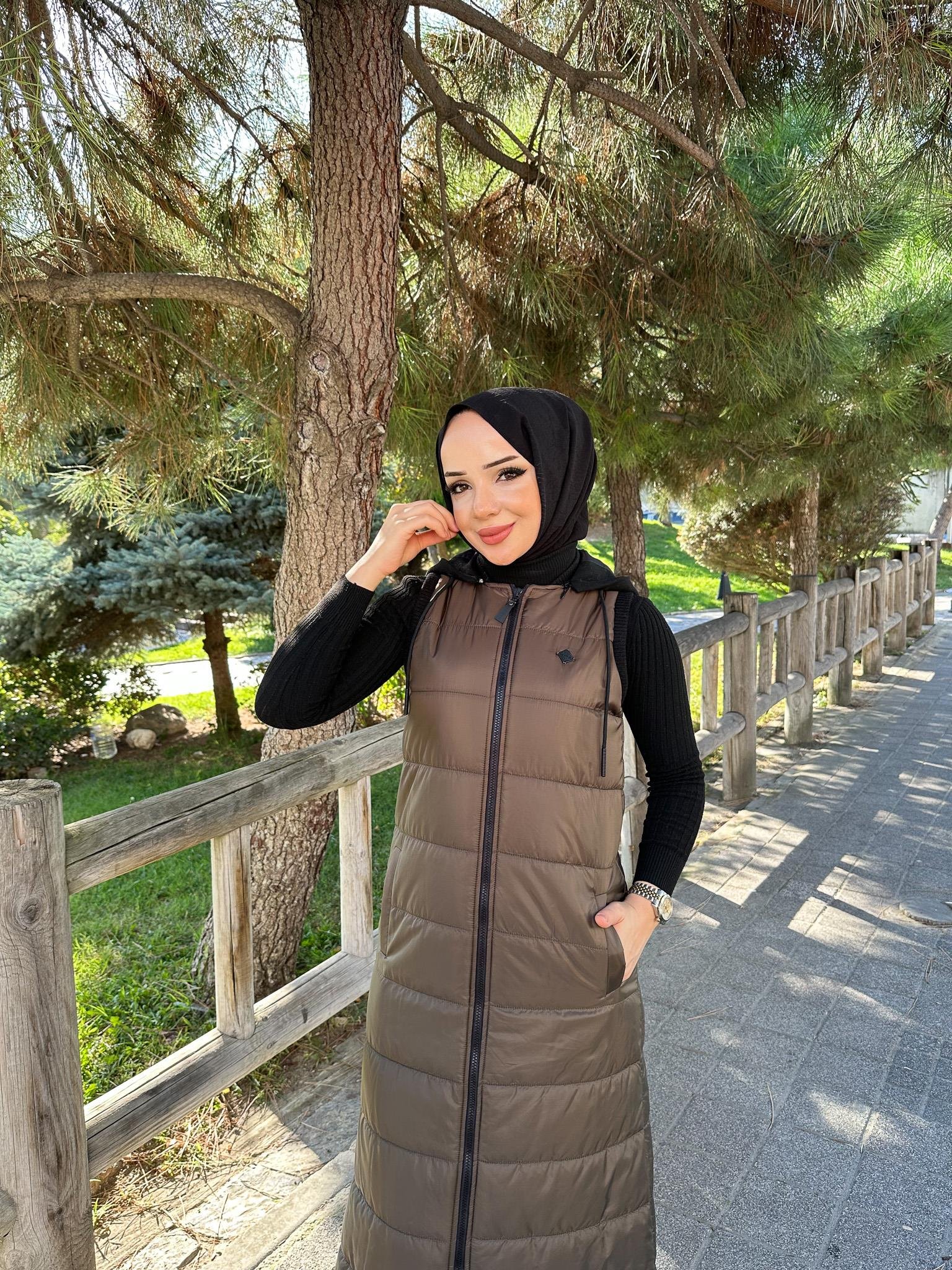 Doque Şişme Kapitone Elyaf Dolum Kadın Kışlık Uzun Spor Yelek 50007