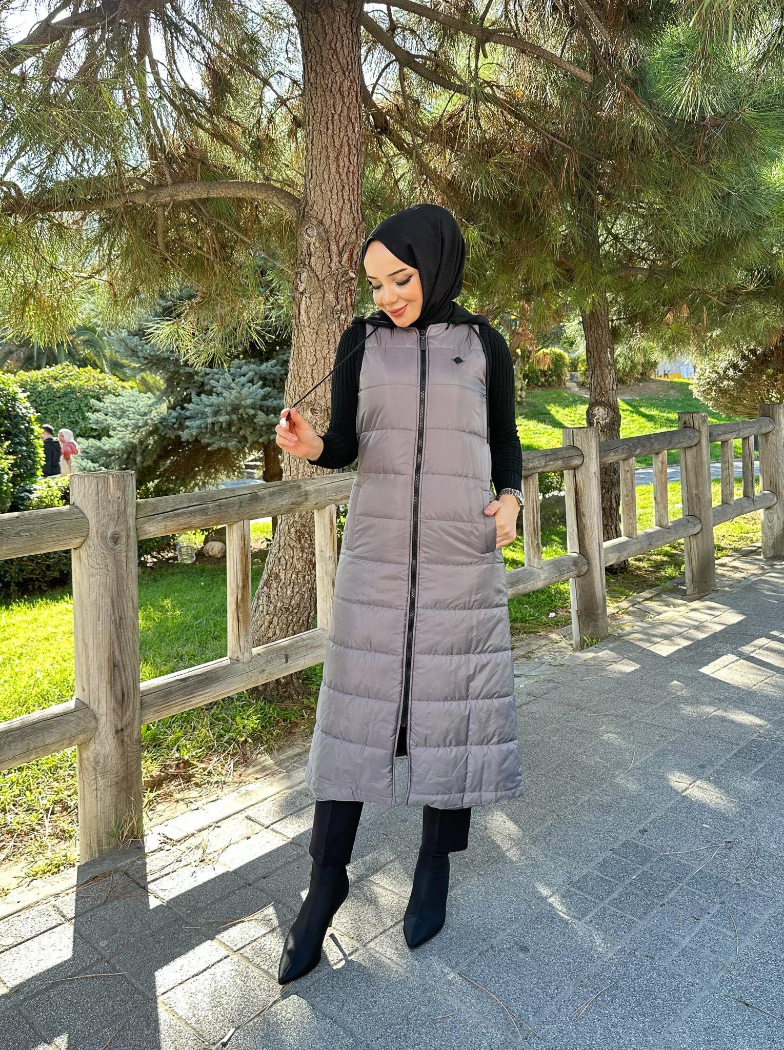 Doque Şişme Kapitone Elyaf Dolum Kadın Kışlık Uzun Spor Yelek 50007