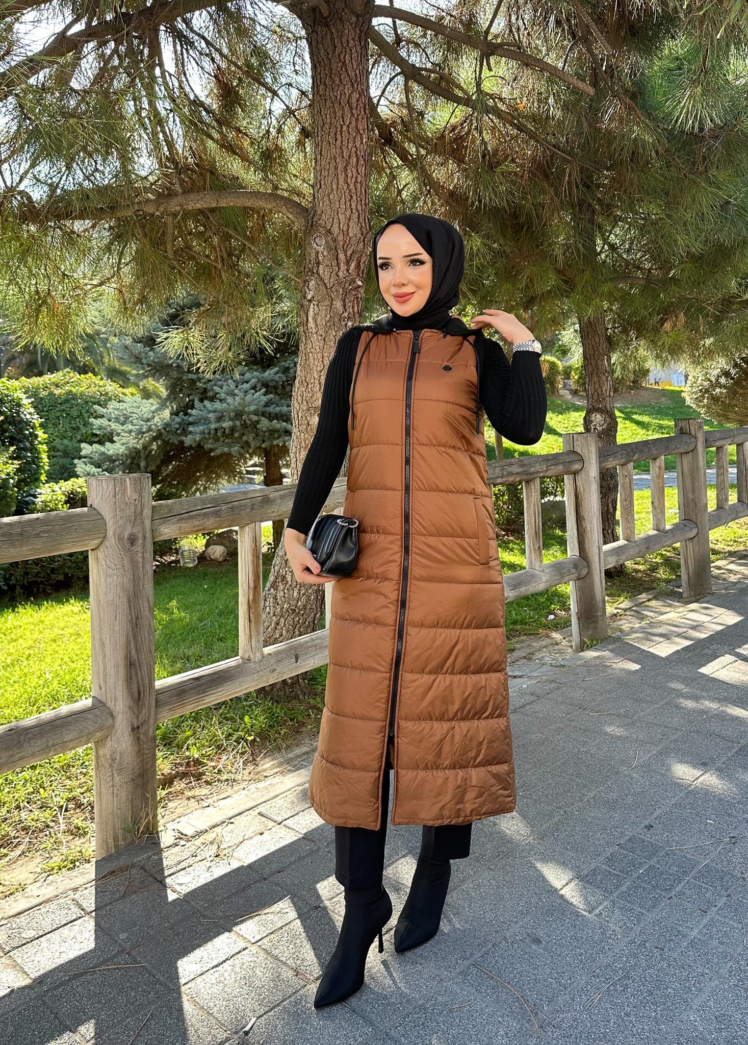 Doque Şişme Kapitone Elyaf Dolum Kadın Kışlık Uzun Spor Yelek 50007
