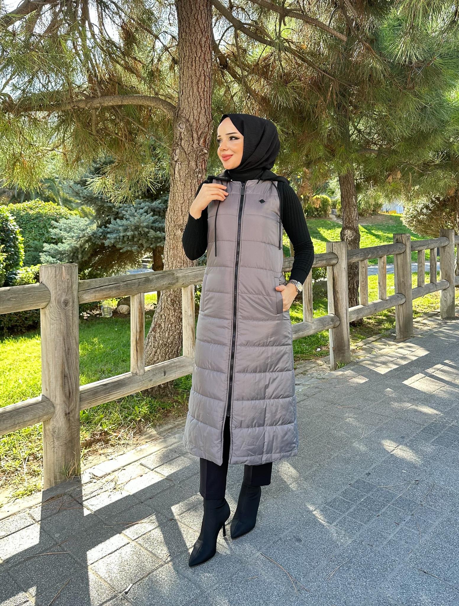 Doque Şişme Kapitone Elyaf Dolum Kadın Kışlık Uzun Spor Yelek 50007