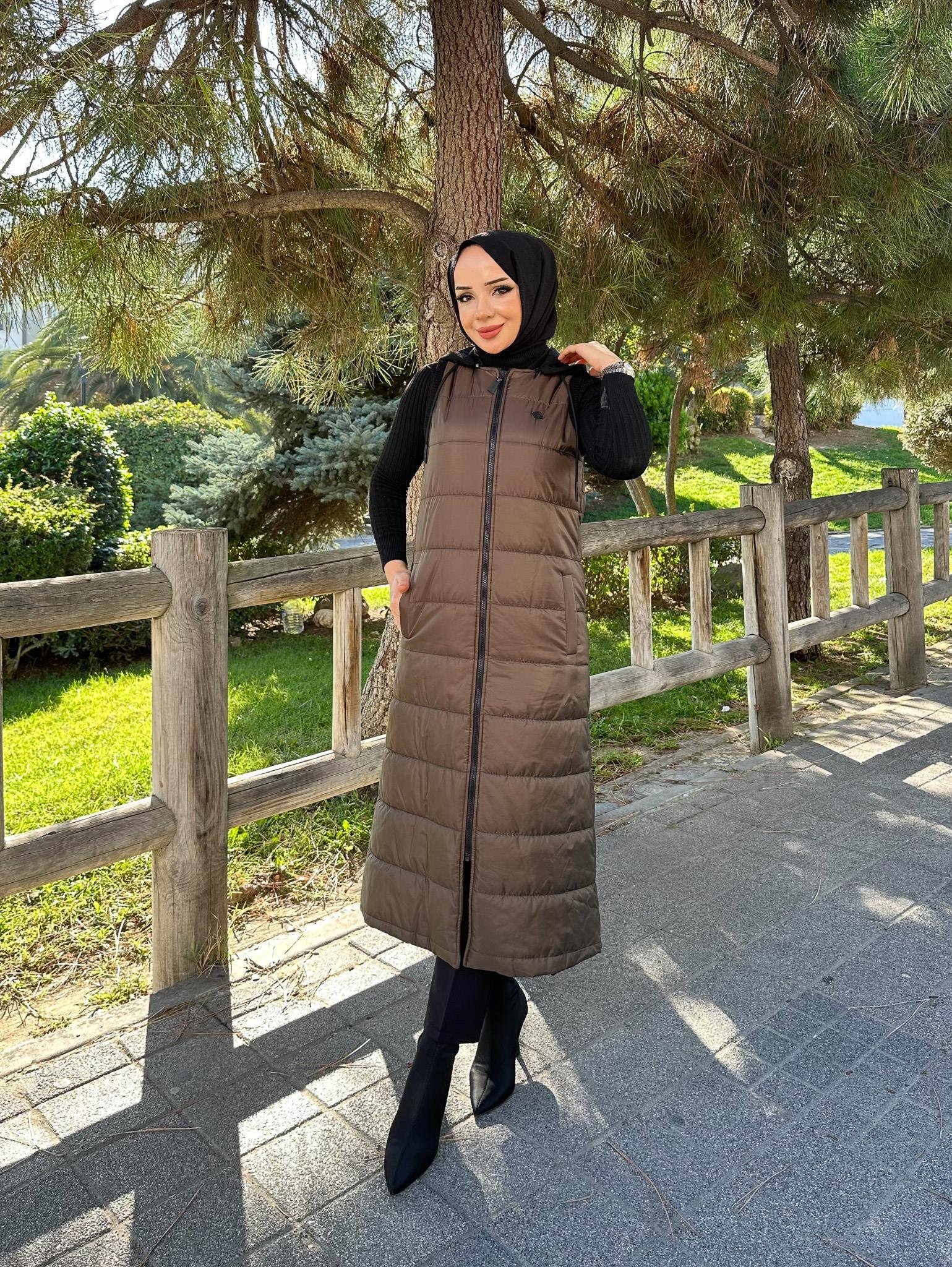 Doque Şişme Kapitone Elyaf Dolum Kadın Kışlık Uzun Spor Yelek 50007