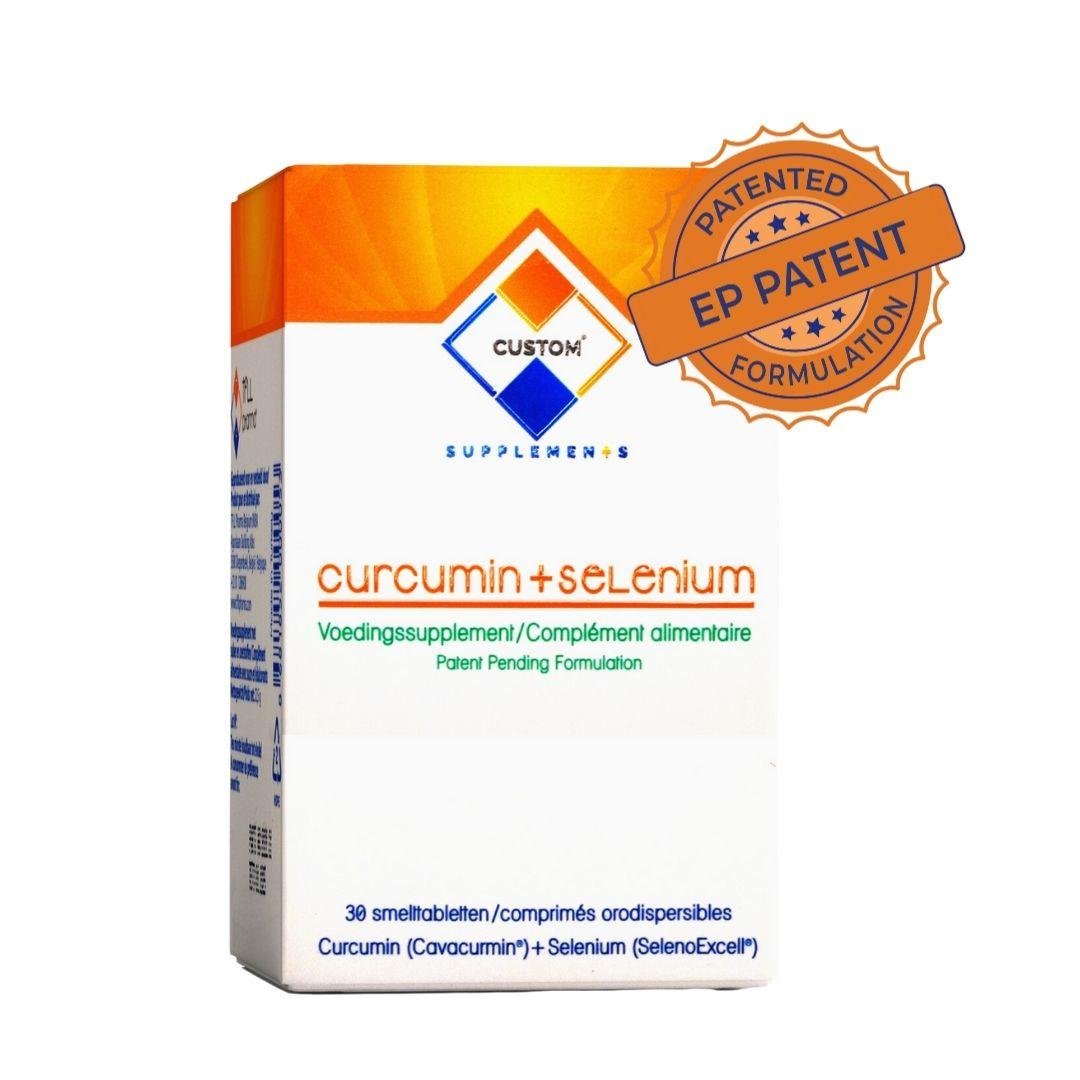 Custom Supplements® 37.5 mg Kurkumin + 10 mcg Selenyum Ağızda Dağılan Tablet (30 Tablet) PATENTLİ FORMÜLASYON,Custom Supplements