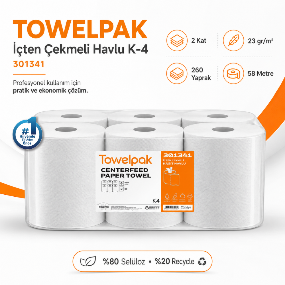 301341 Towelpak İçten Çekmeli Havlu K-4