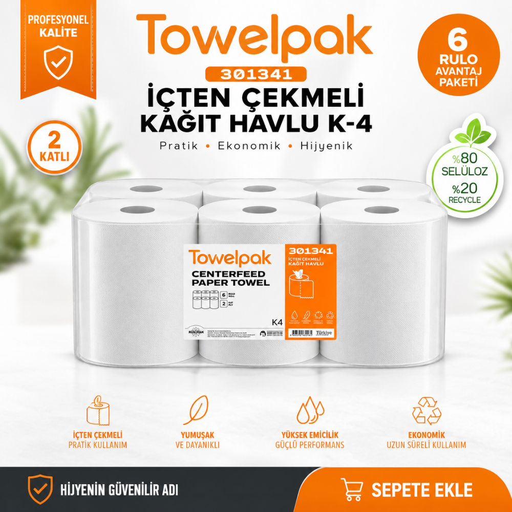 301341 Towelpak İçten Çekmeli Havlu K-4