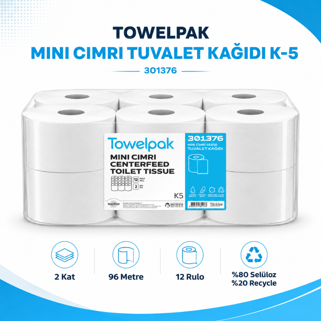 301376 Towelpak Mini Cimri Tuvalet Kağıdı K-5