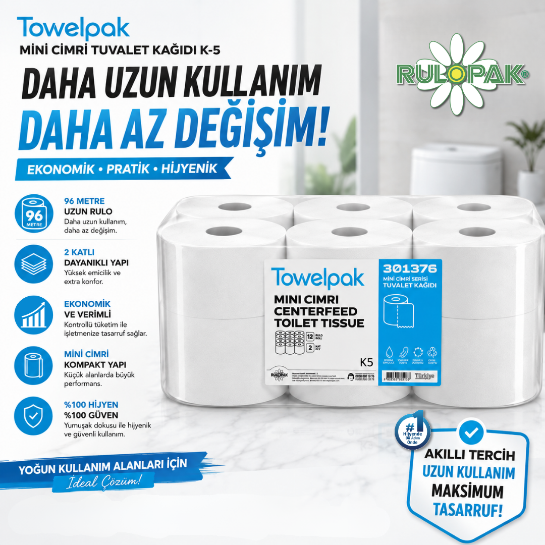 301376 Towelpak Mini Cimri Tuvalet Kağıdı K-5