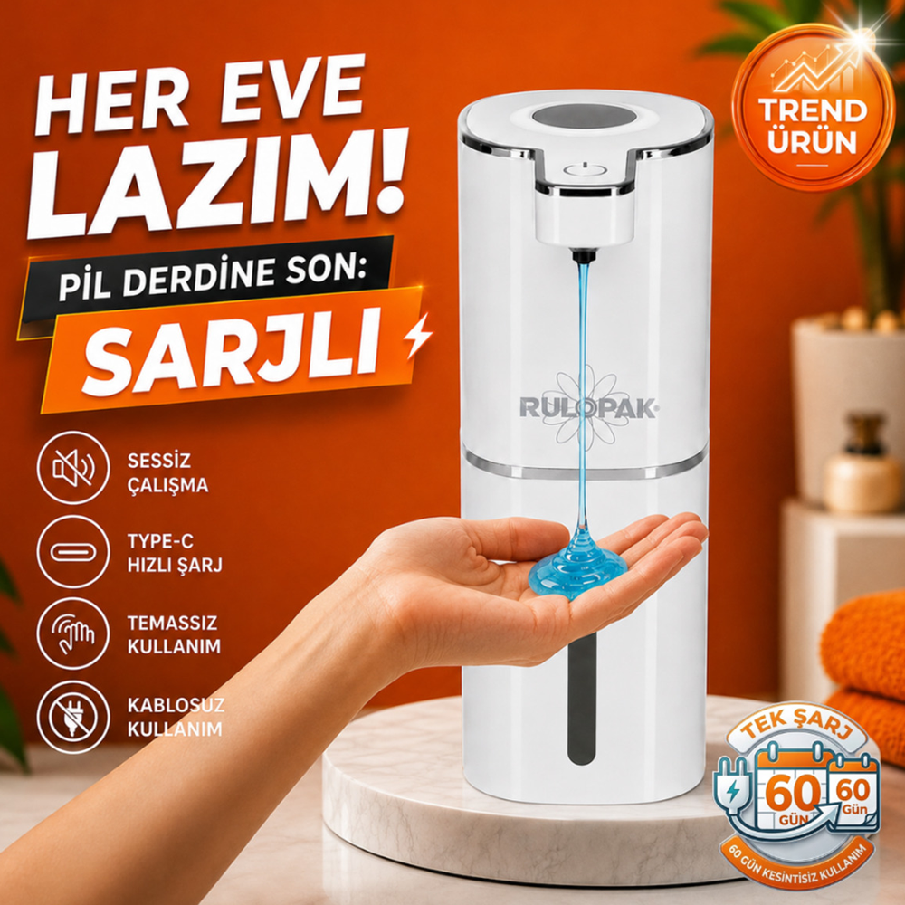 403834 Sensörlü Tezgahüstü Sıvı Sabun Dispenseri Beyaz