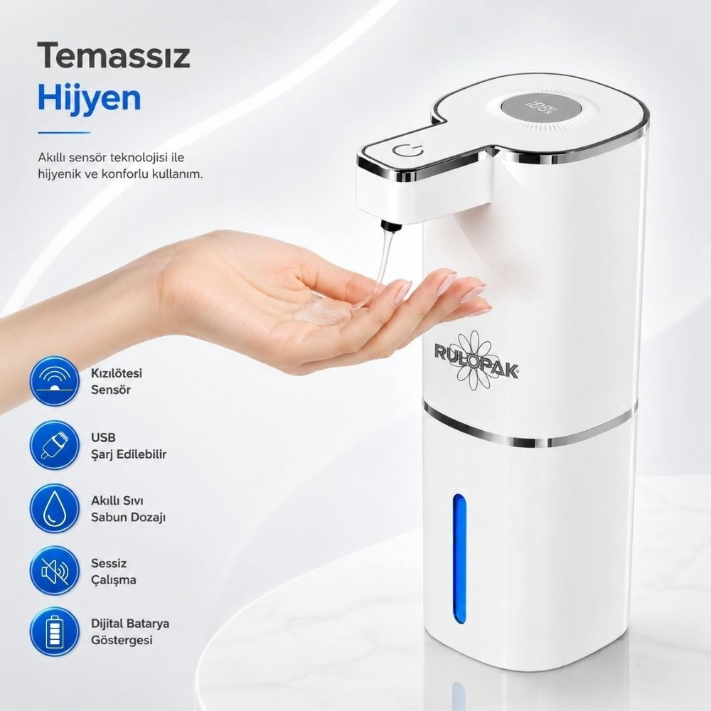 403834 Sensörlü Tezgahüstü Sıvı Sabun Dispenseri Beyaz