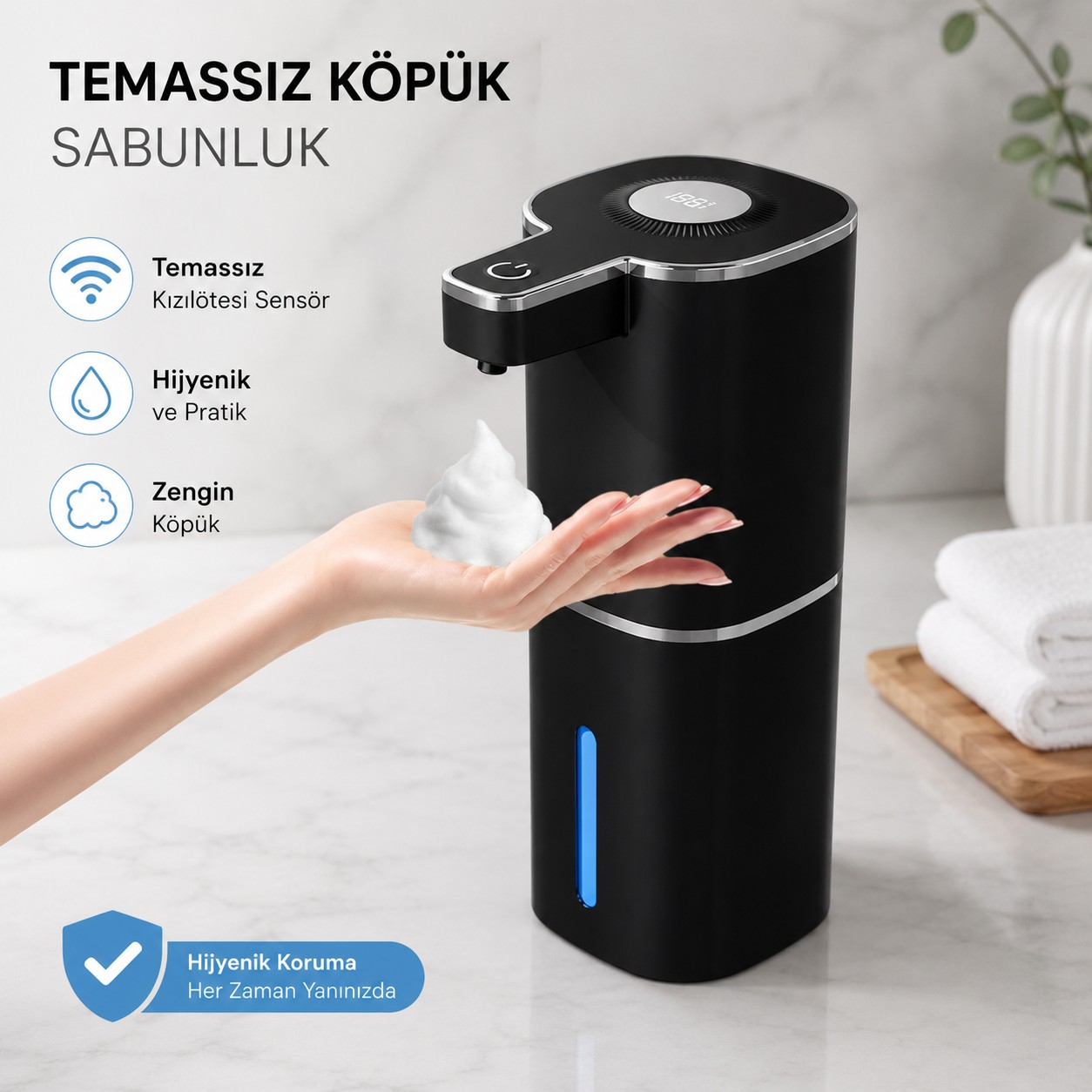 403837 Sensörlü Tezgahüstü Sıvı Sabun Dispenseri Siyah