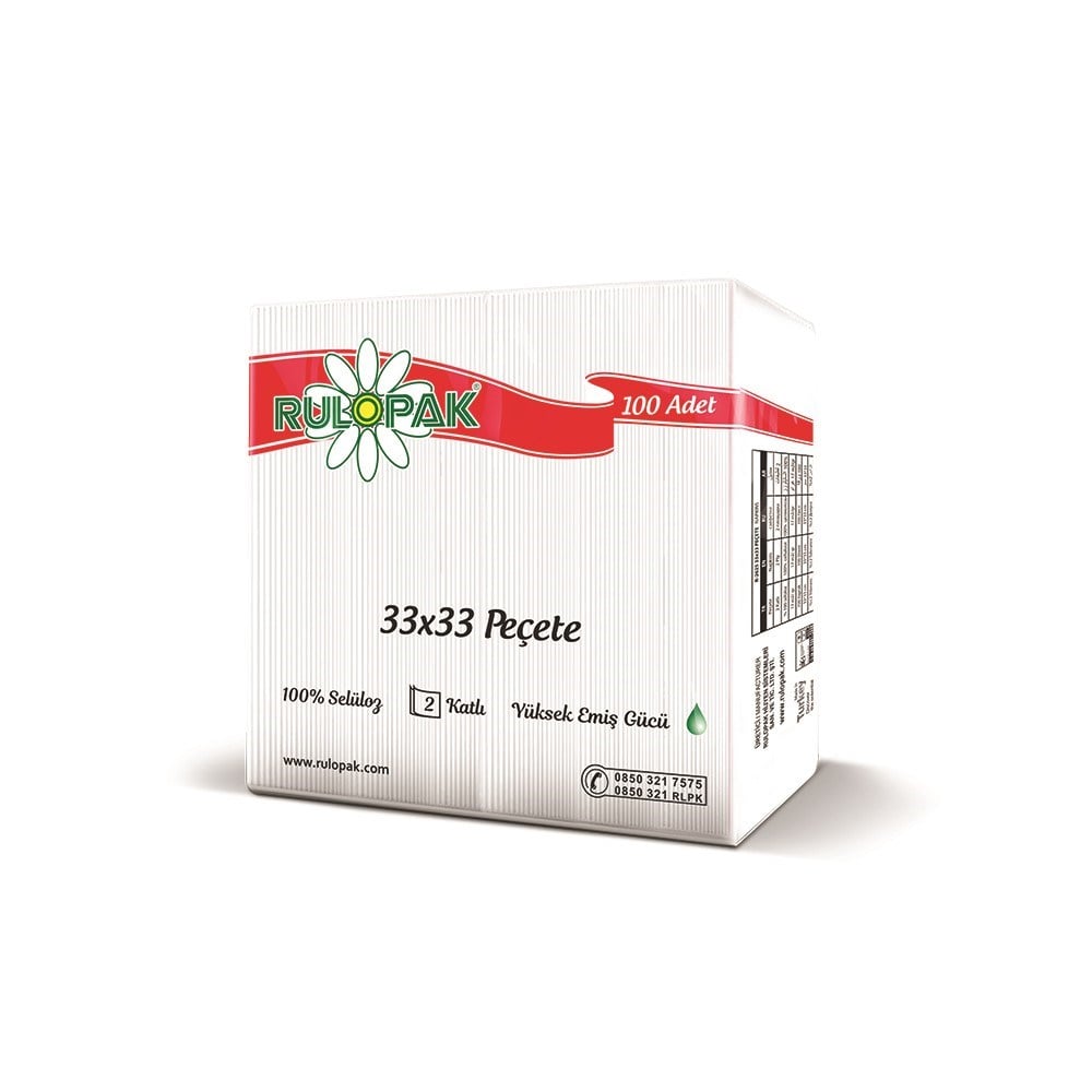 Rulopak 33X33 Garson Katlama Peçete 100 Adet 12'Li Paket