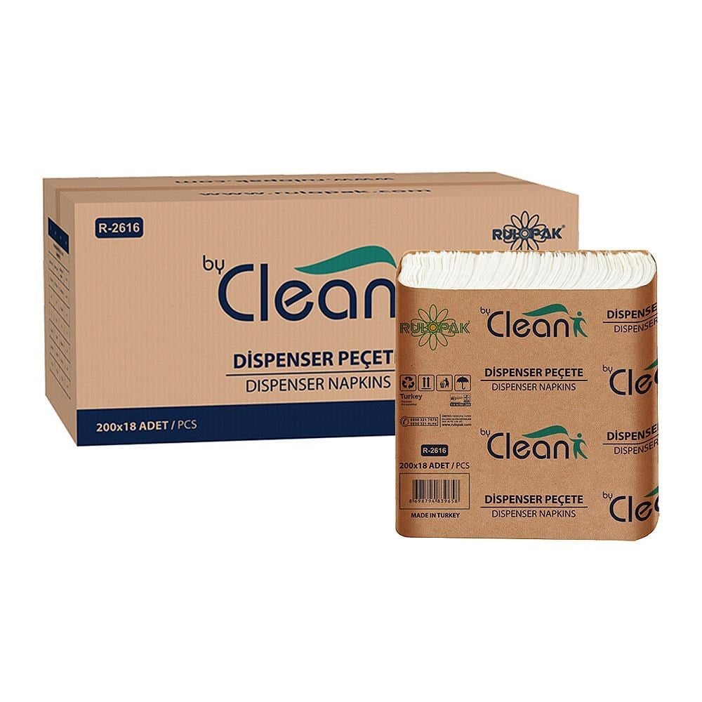 Rulopak By Clean Dispenser Peçete 200 Yaprak 18'Li Paket