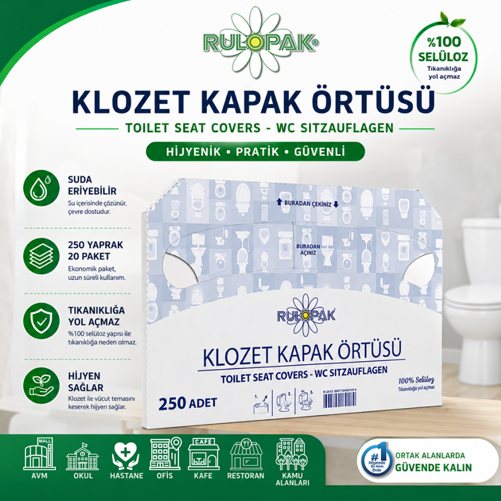 Rulopak Klozet Kapak Örtüsü 20 Paket
