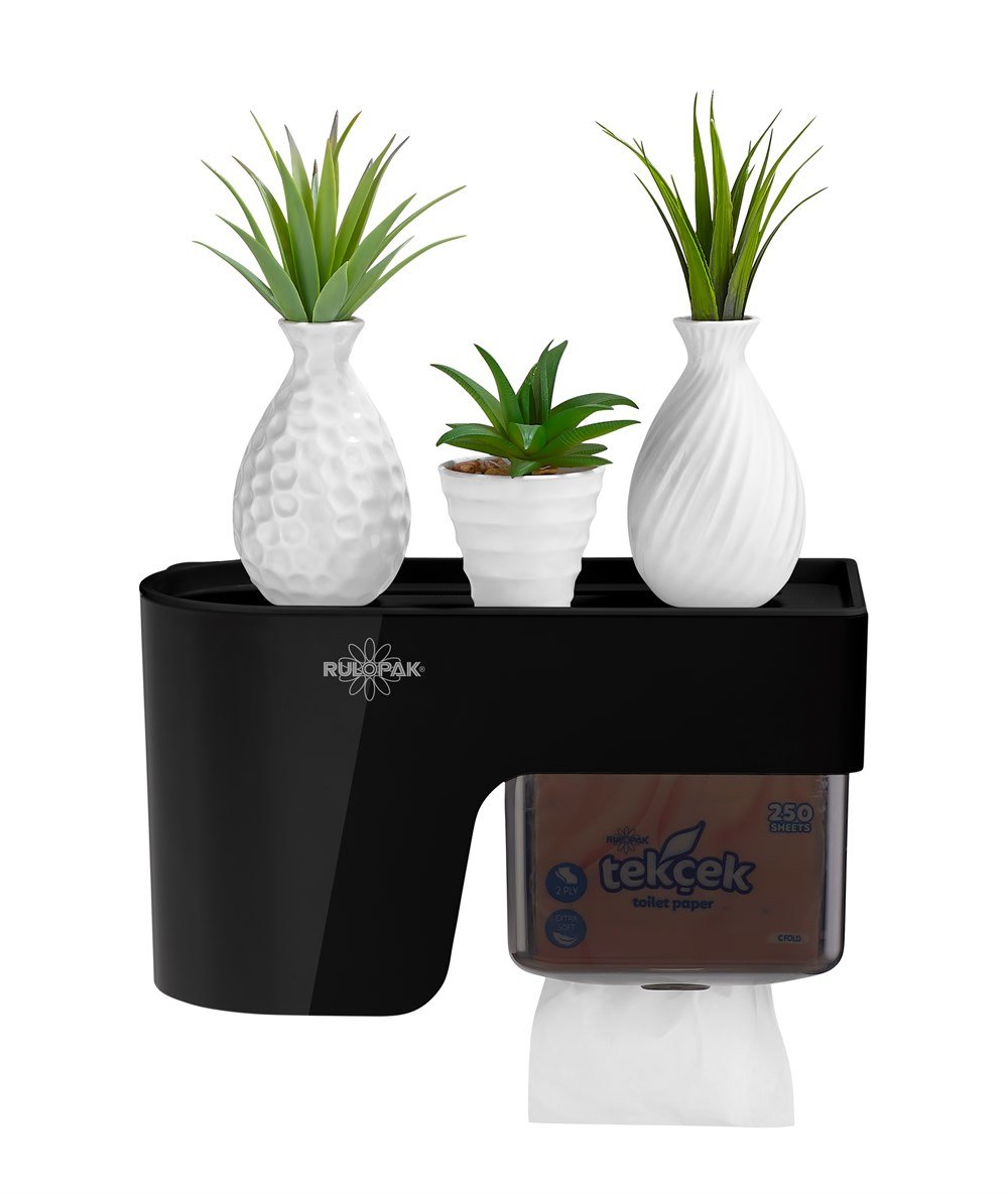Rulopak  Multitask Tuvalet Kağıdı Dispenseri Siyah