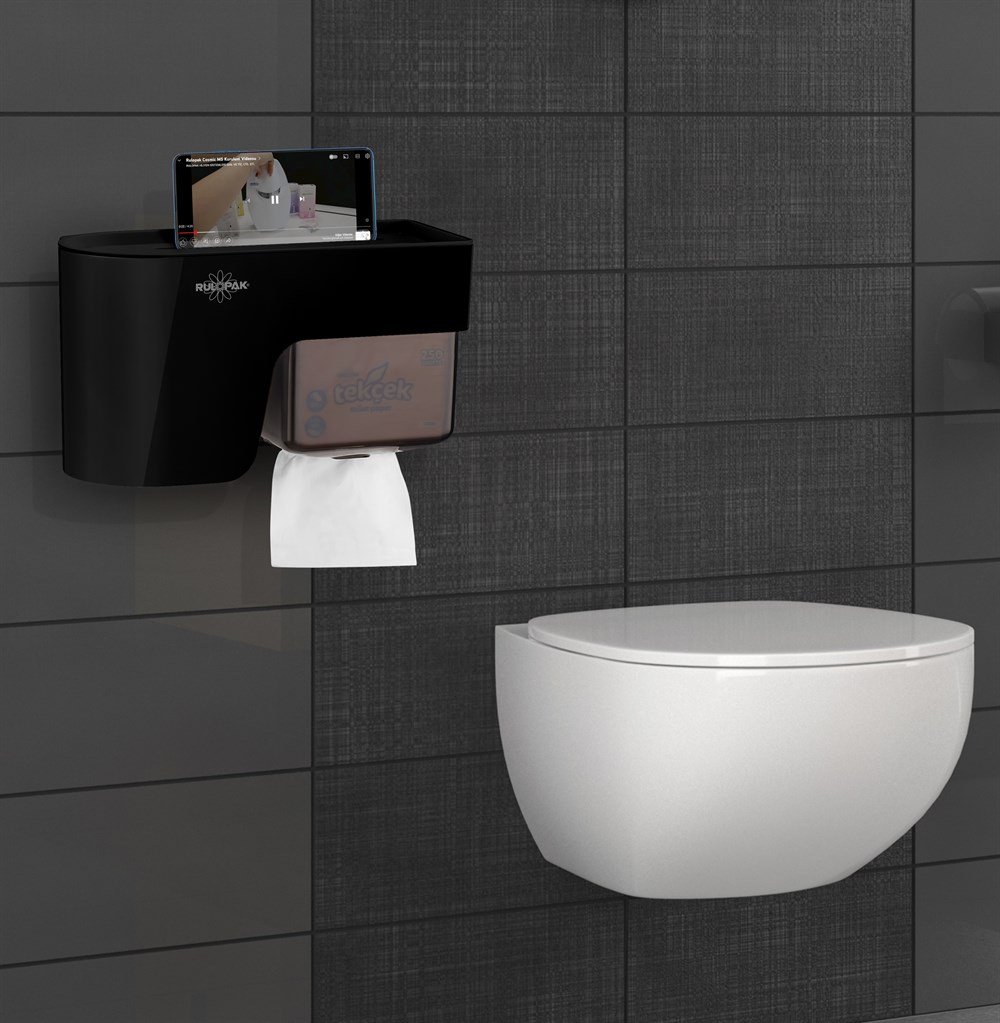 Rulopak  Multitask Tuvalet Kağıdı Dispenseri Siyah