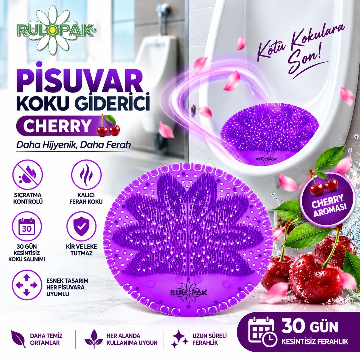 Rulopak Pisuvar Koku Giderici Cherry