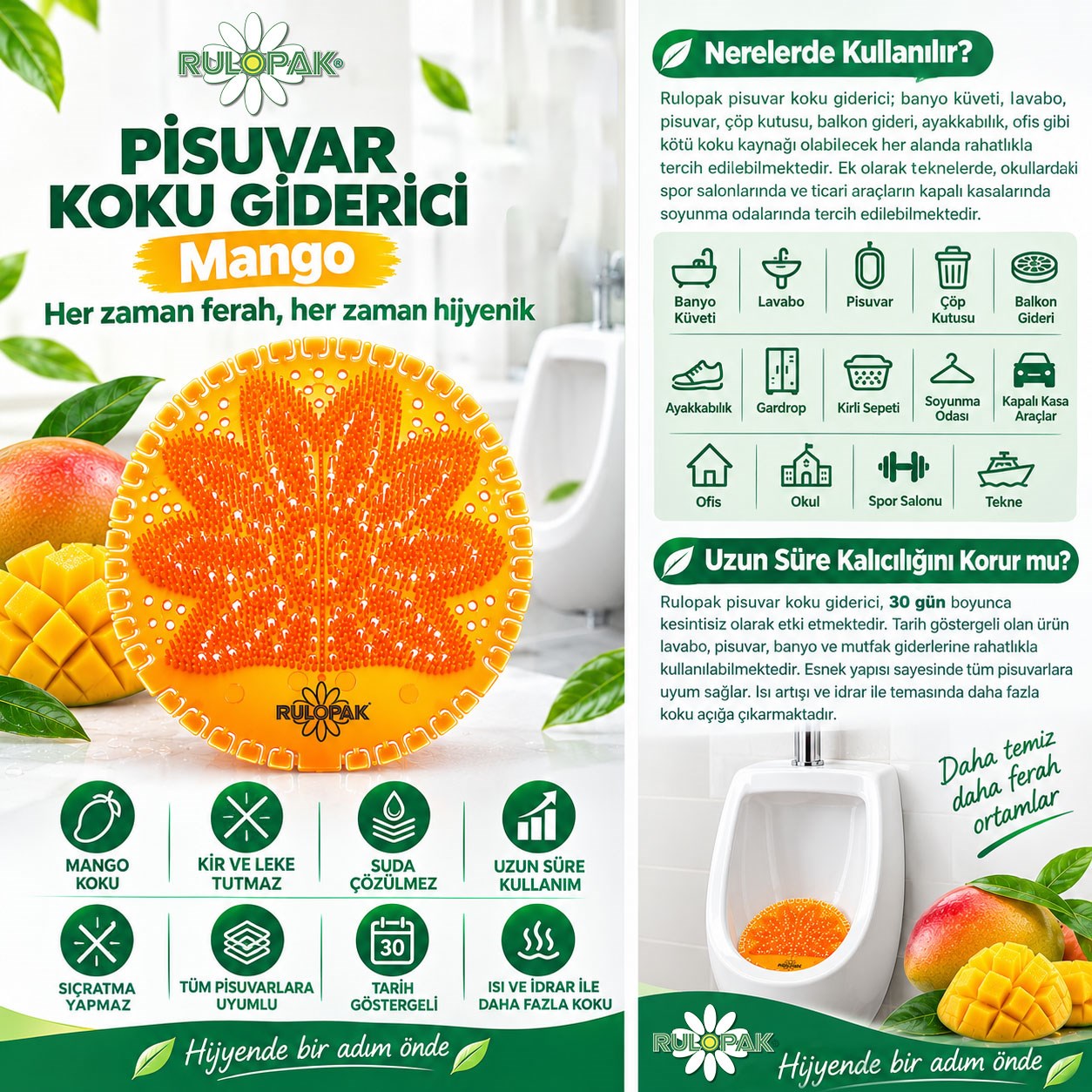 Rulopak Pisuvar Koku Giderici Mango