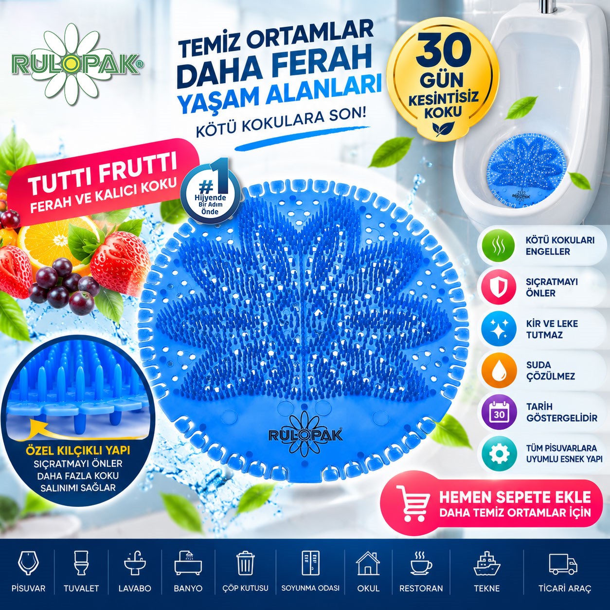 Rulopak Pisuvar Koku Giderici Tutti Frutti
