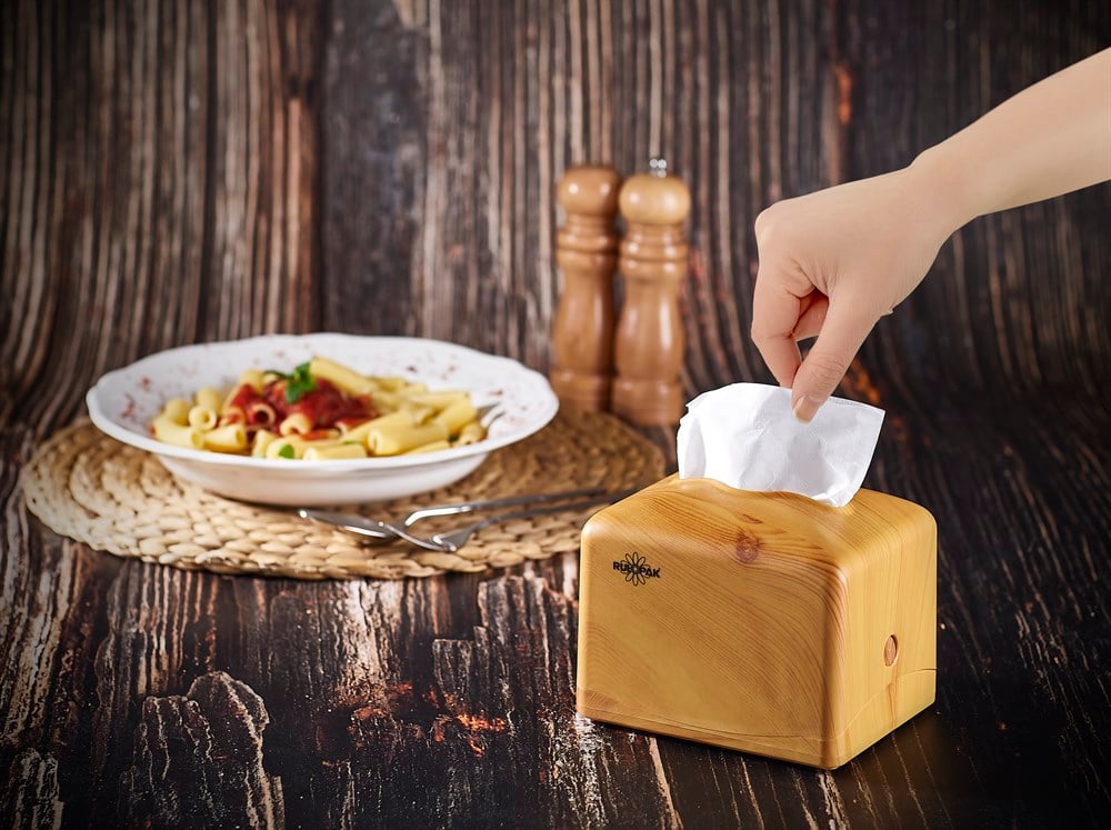 Rulopak Tekçek Mini Peçete Kağıdı Dispenseri Açık Ahşap