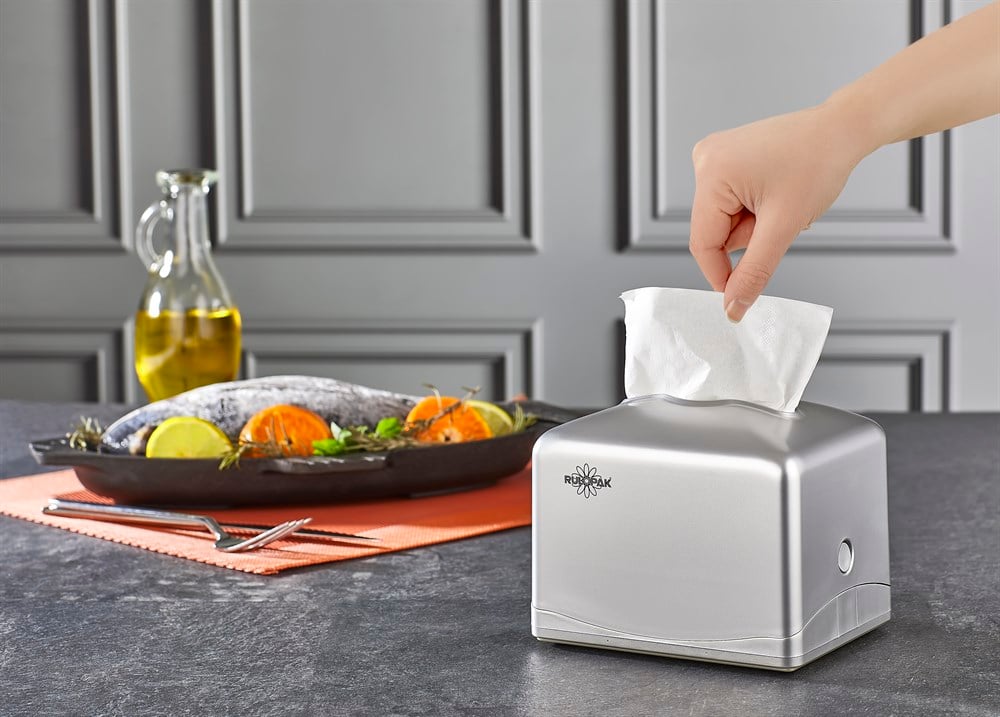 Rulopak Tekçek Mini Peçete Kağıdı Dispenseri Mat Krom