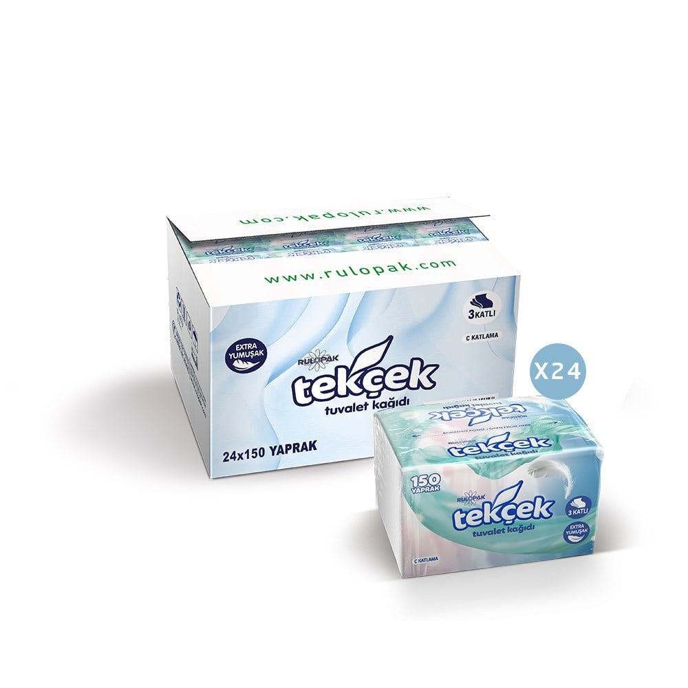 Rulopak Tekçek Tuvalet Kağıdı 3 Katlı 24'Lü Paket